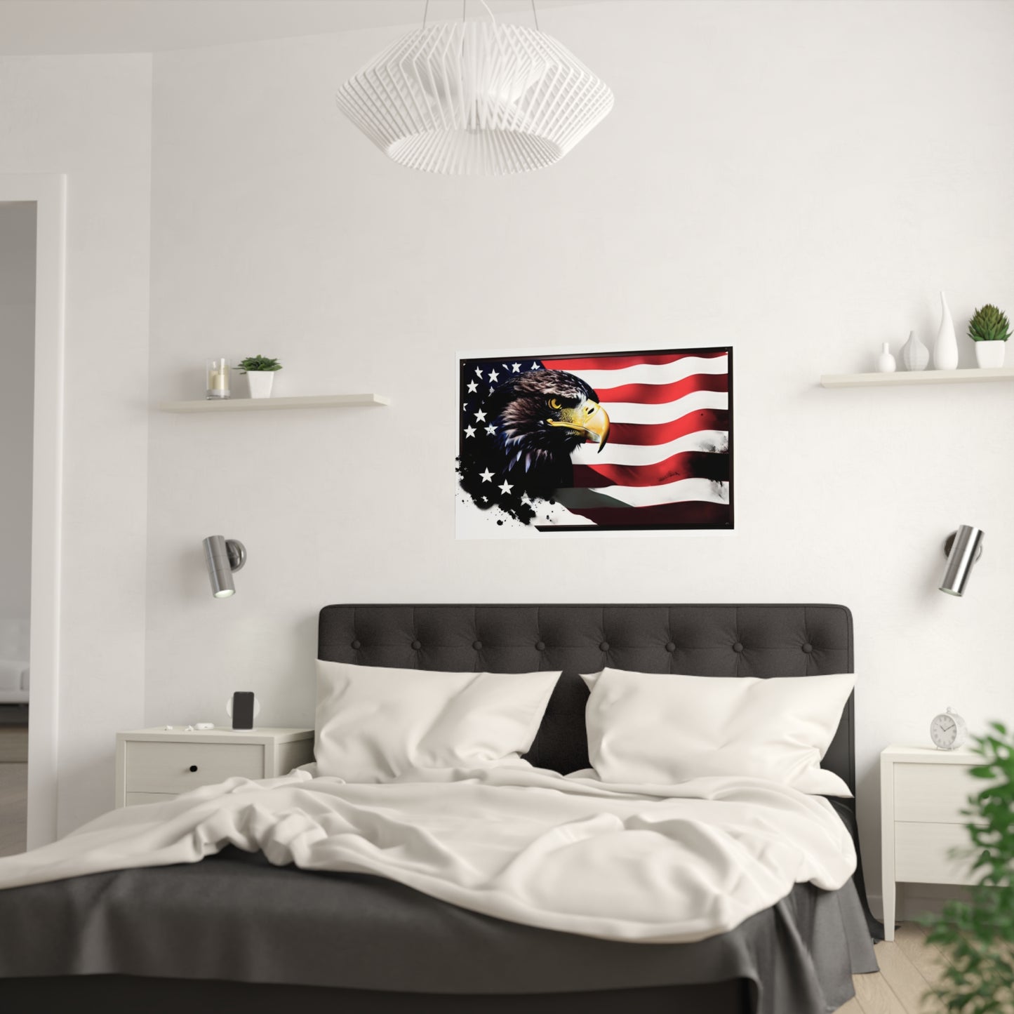 Eagle and flag Satin Posters (210gsm)