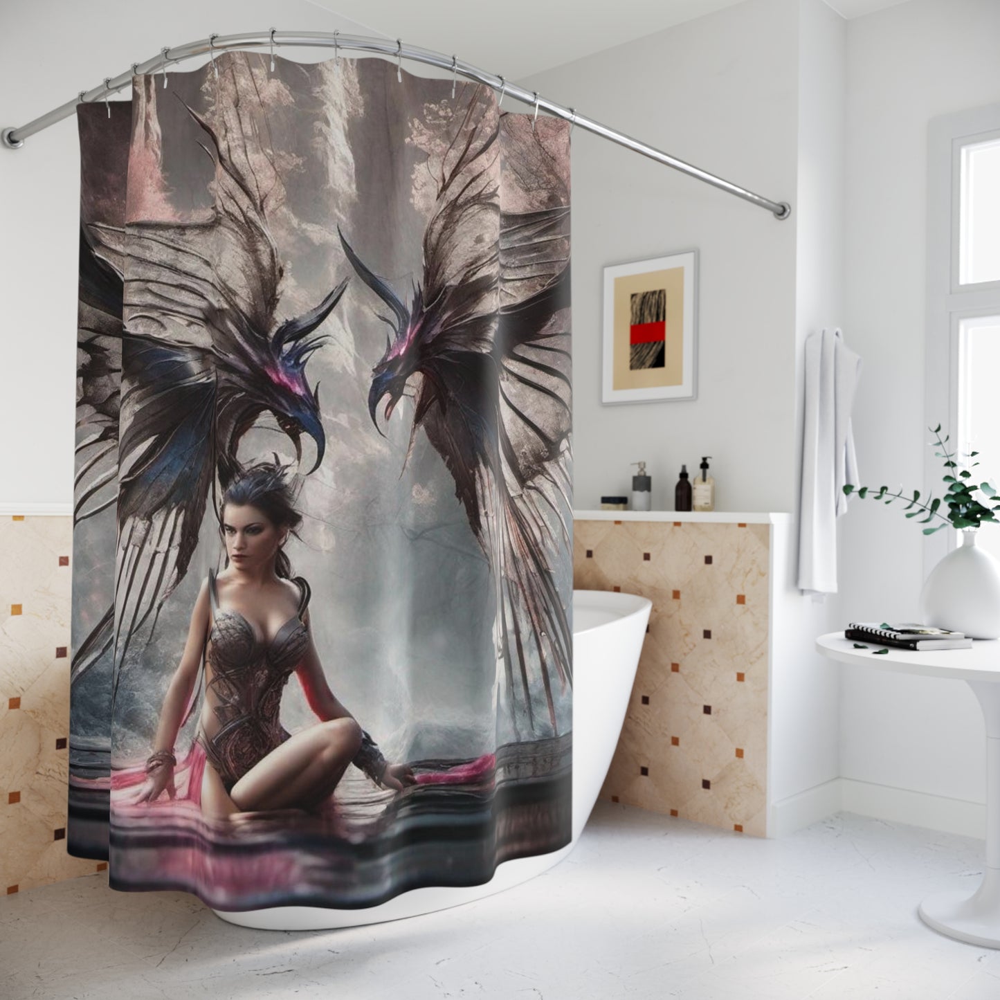 The Birds of myth Polyester Shower Curtain