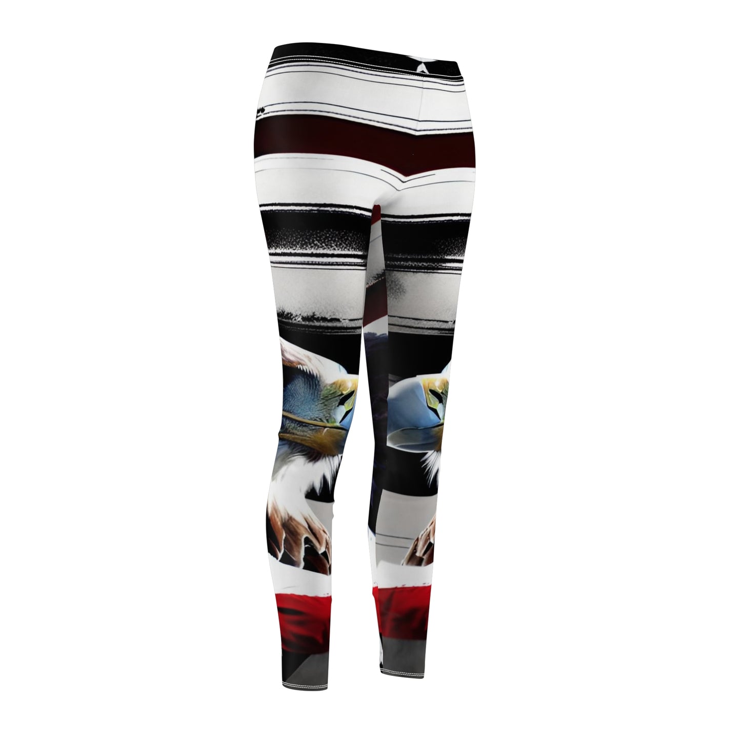 Eagle and Flag Women's Cut & Sew Casual Leggings (AOP)