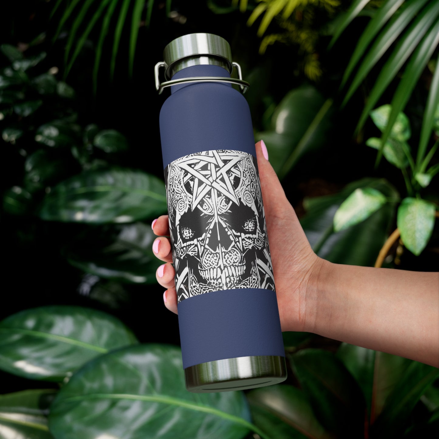 Pentagram Skull Copper Vacuum Insulated Bottle, 22oz