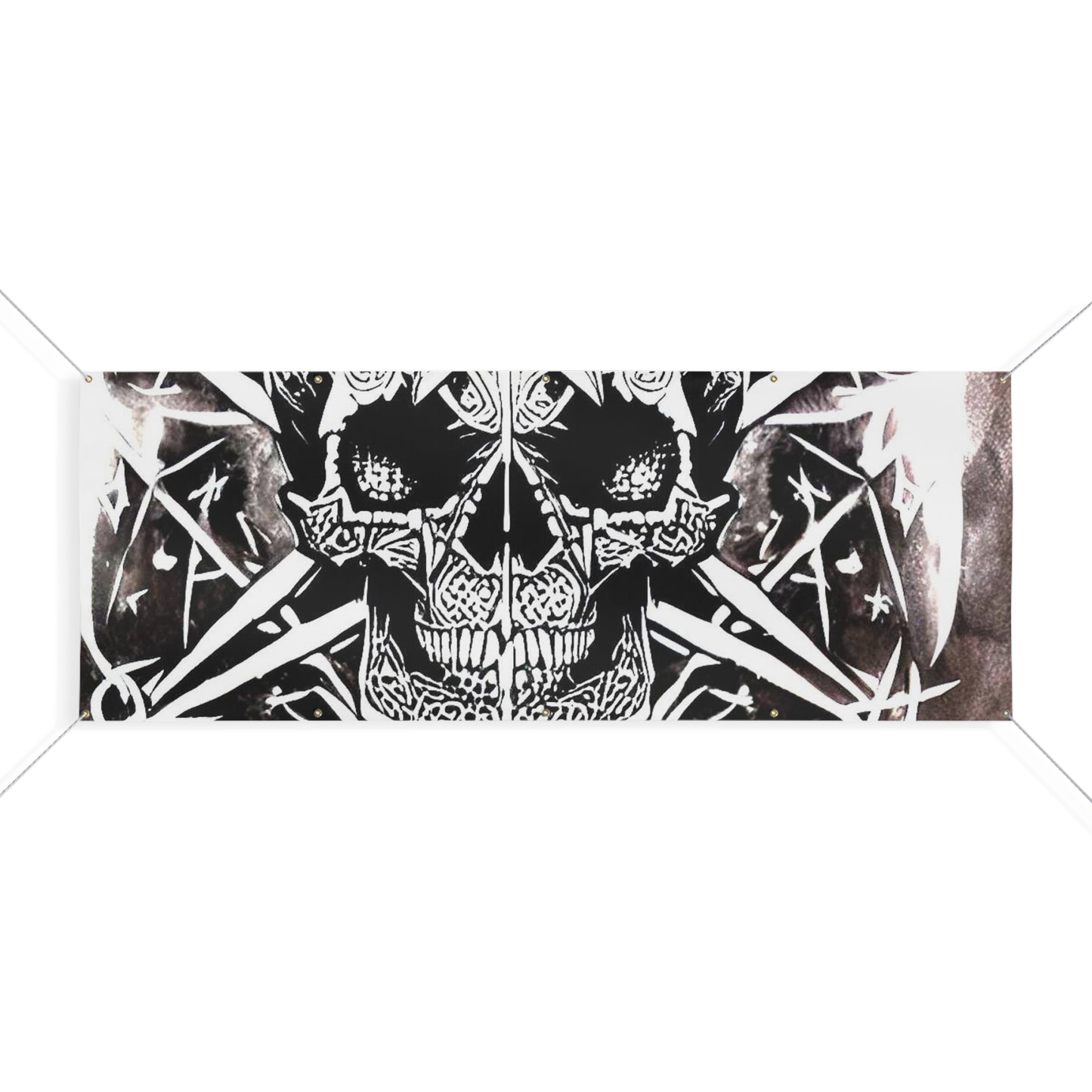 Pentagram Skull Matte Banner