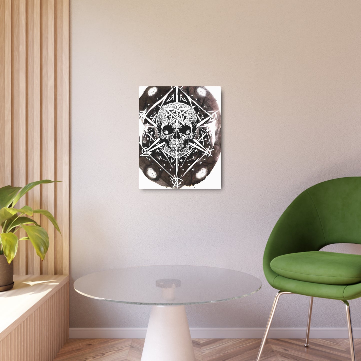 Pentagram Skull Metal Art Sign