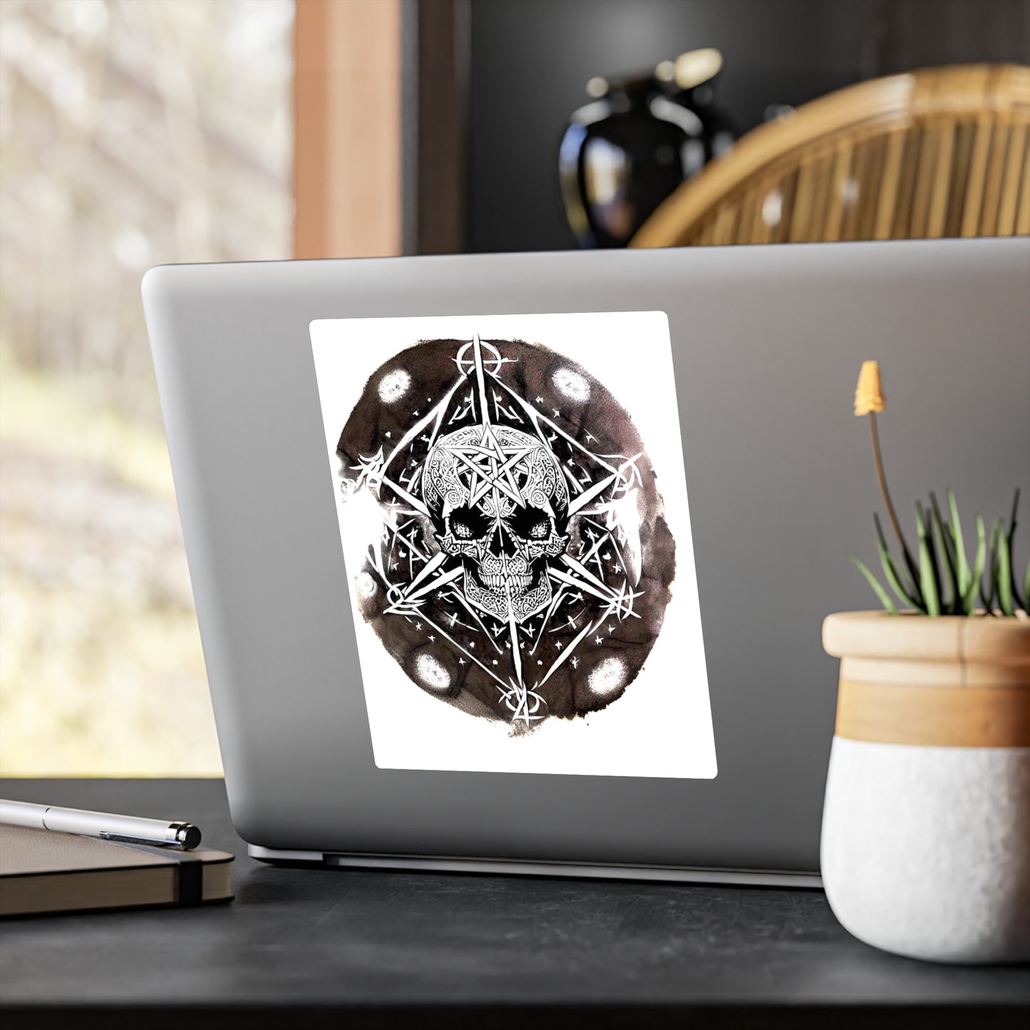 Pentagram Skull Kiss-Cut Vinyl Decals