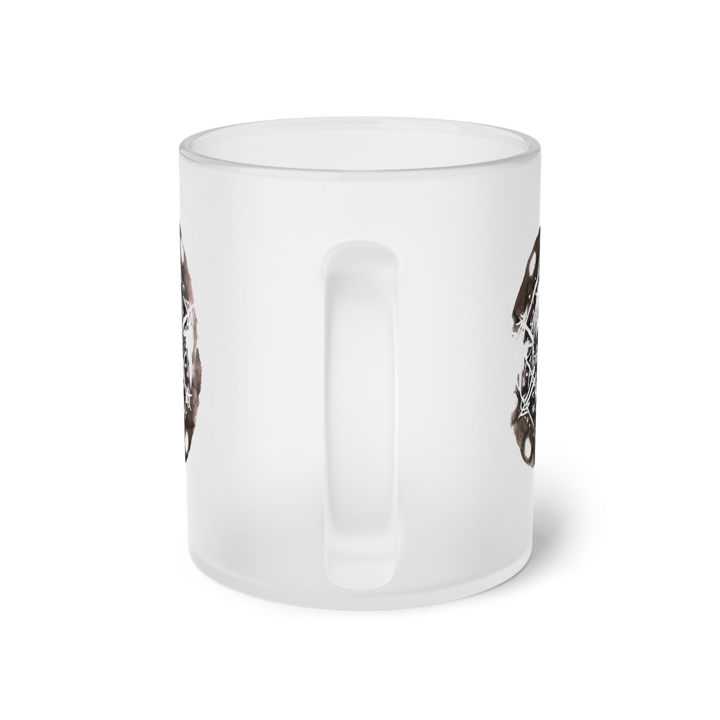 Pentagram Skull Frosted Glass Mug