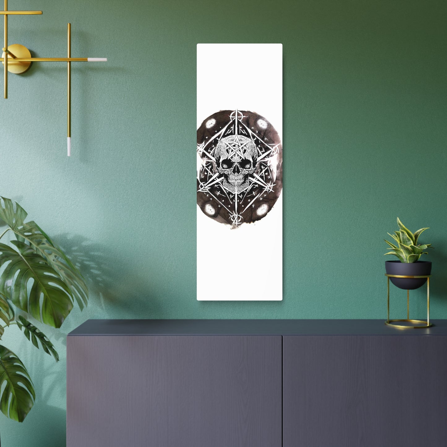 Pentagram Skull Metal Art Sign