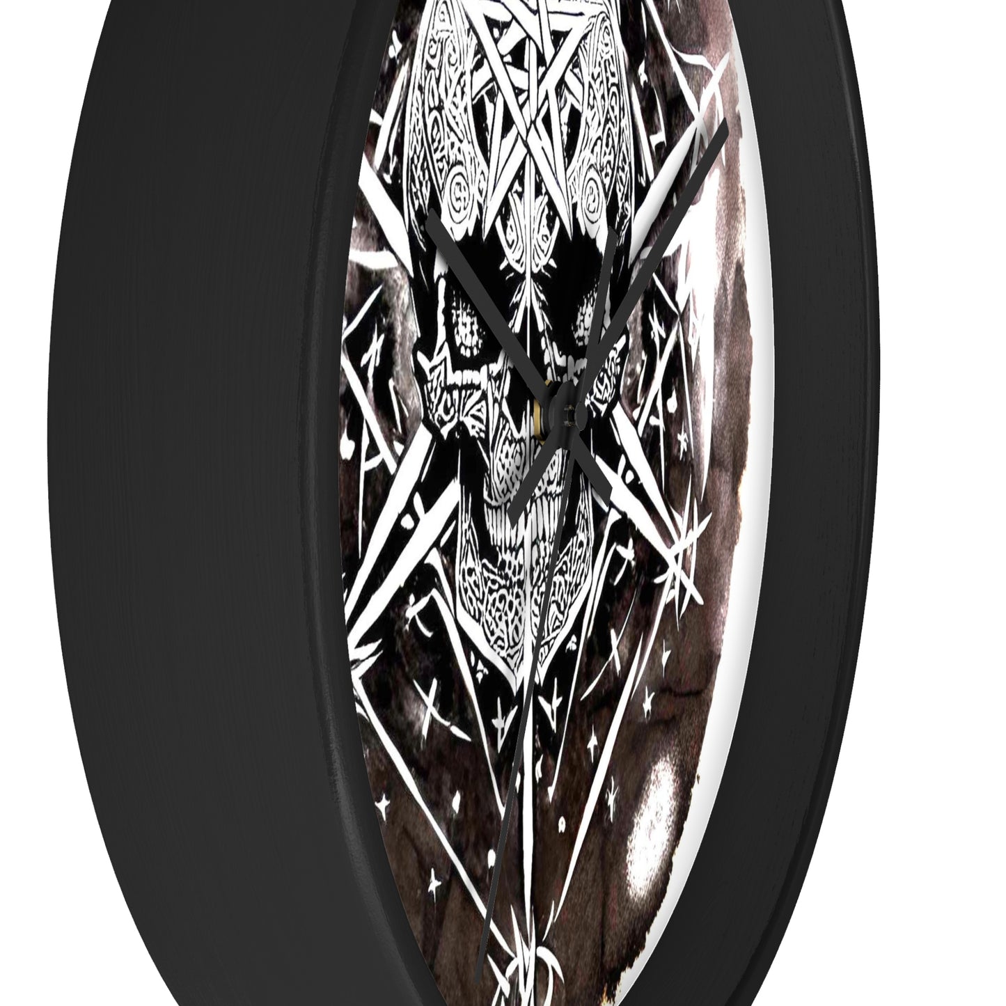 Pentagram Skull Wall Clock