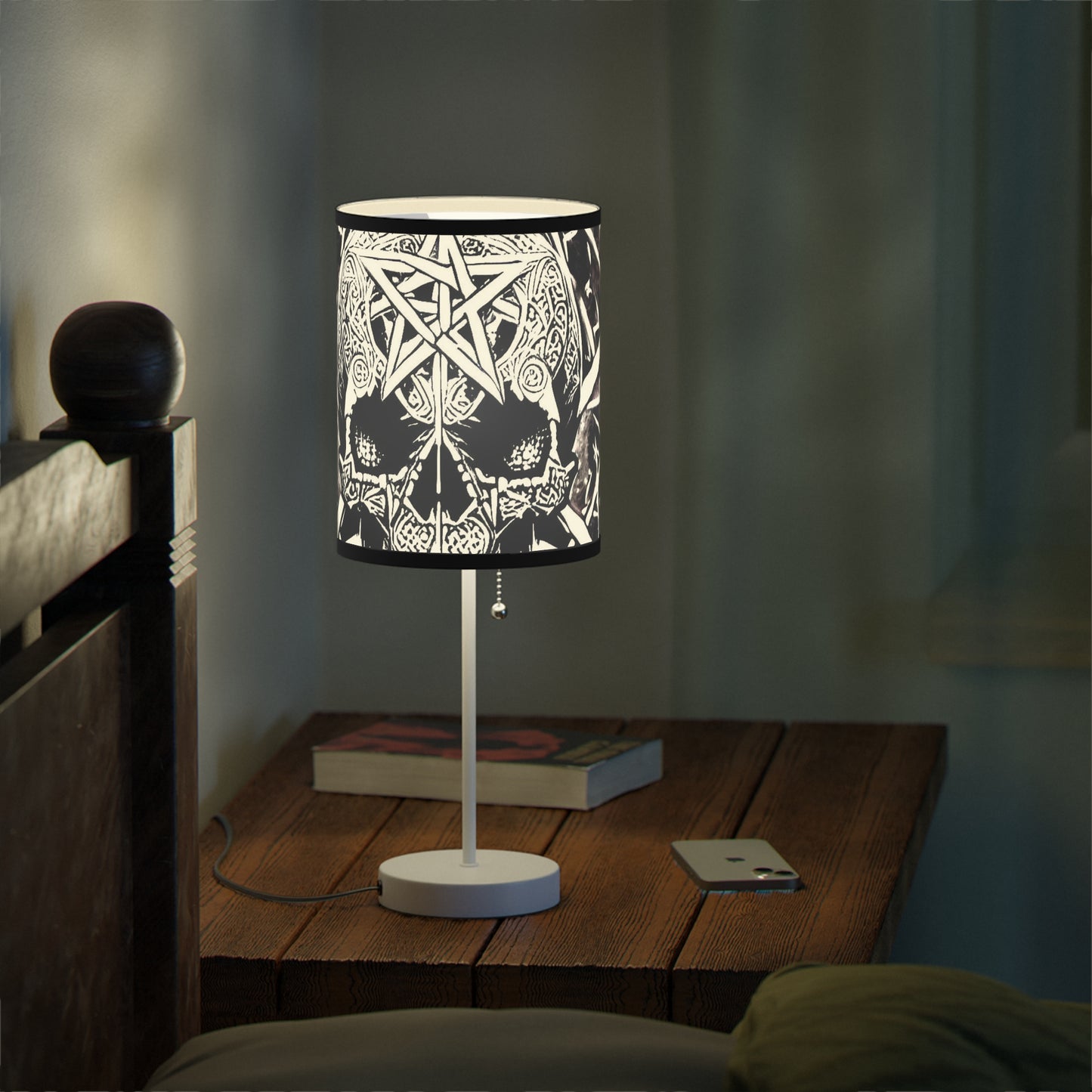 Pentagram Skull Lamp on a Stand, US|CA plug