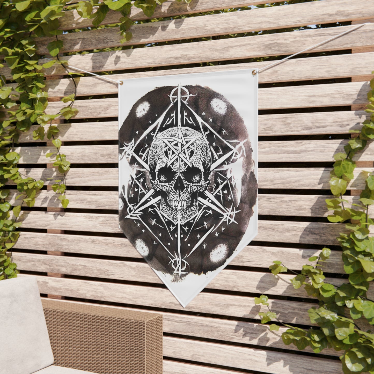 Pentagram Skull Pennant Banner