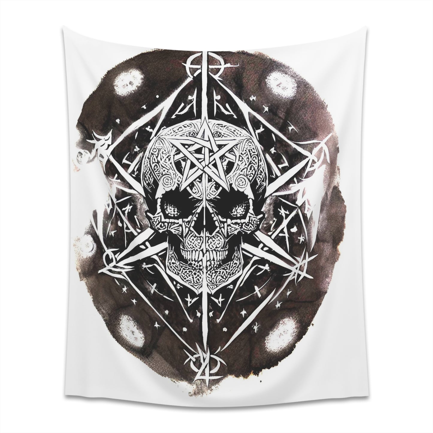 Pentagram Skull Printed Wall Tapestry