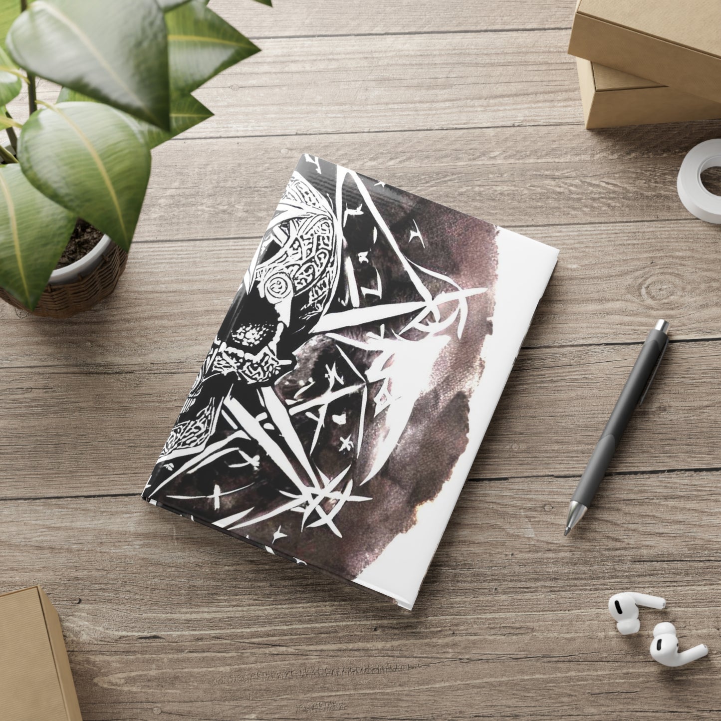 Pentagram Skull Hardcover Notebook with Puffy Covers