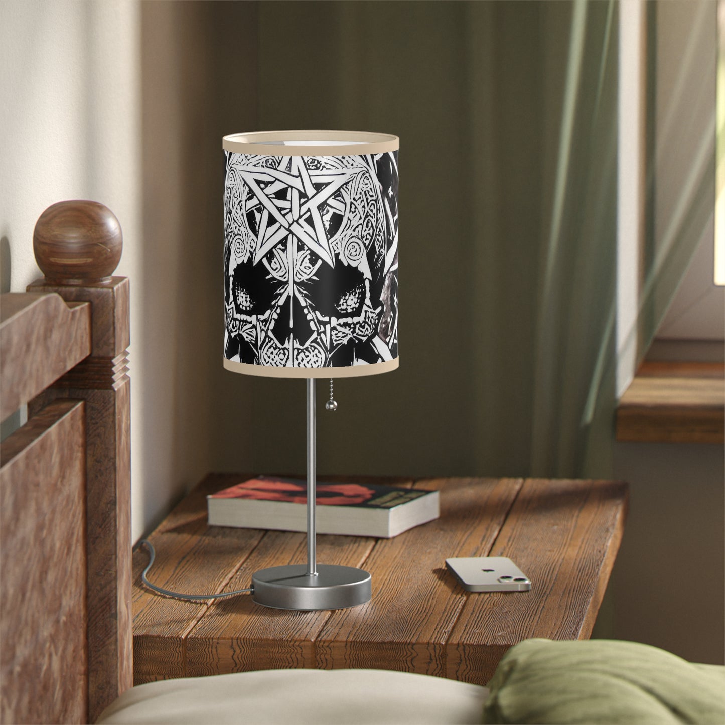 Pentagram Skull Lamp on a Stand, US|CA plug