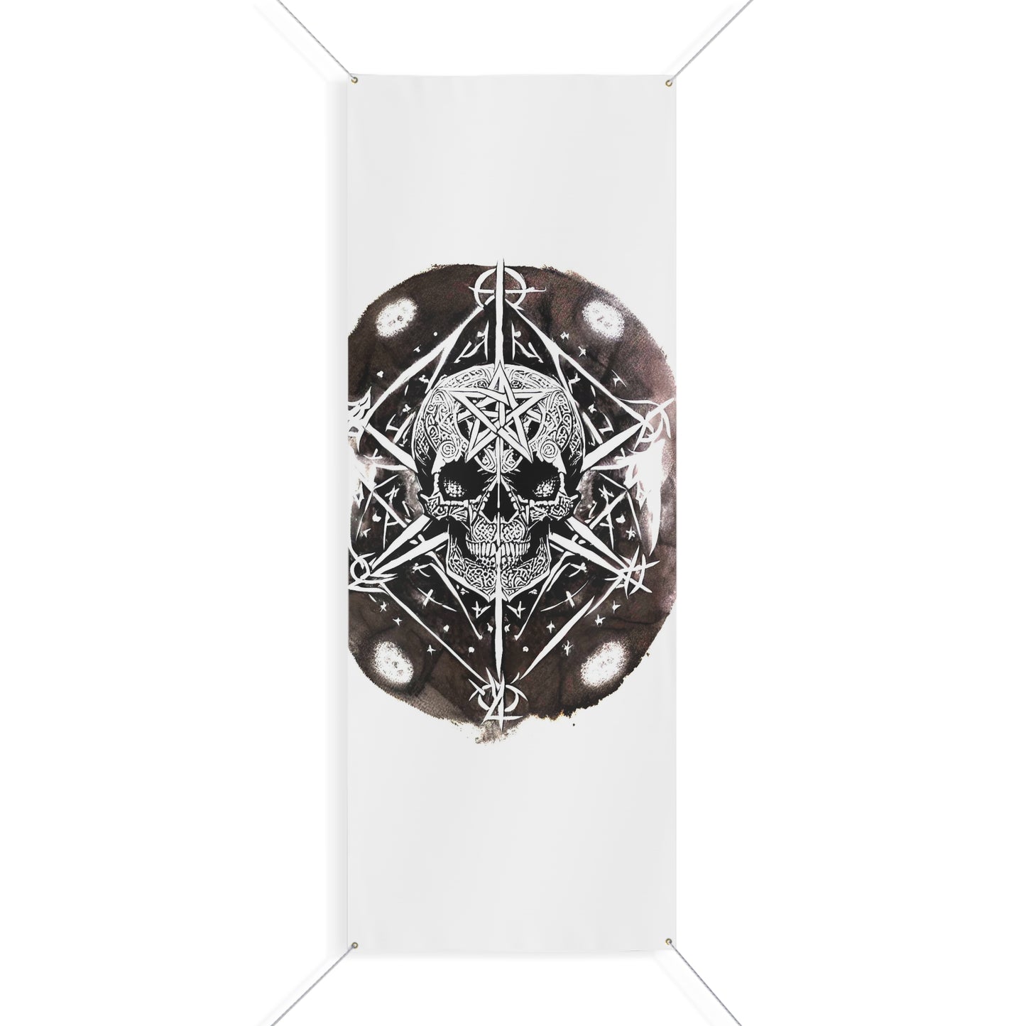 Pentagram Skull Matte Banner