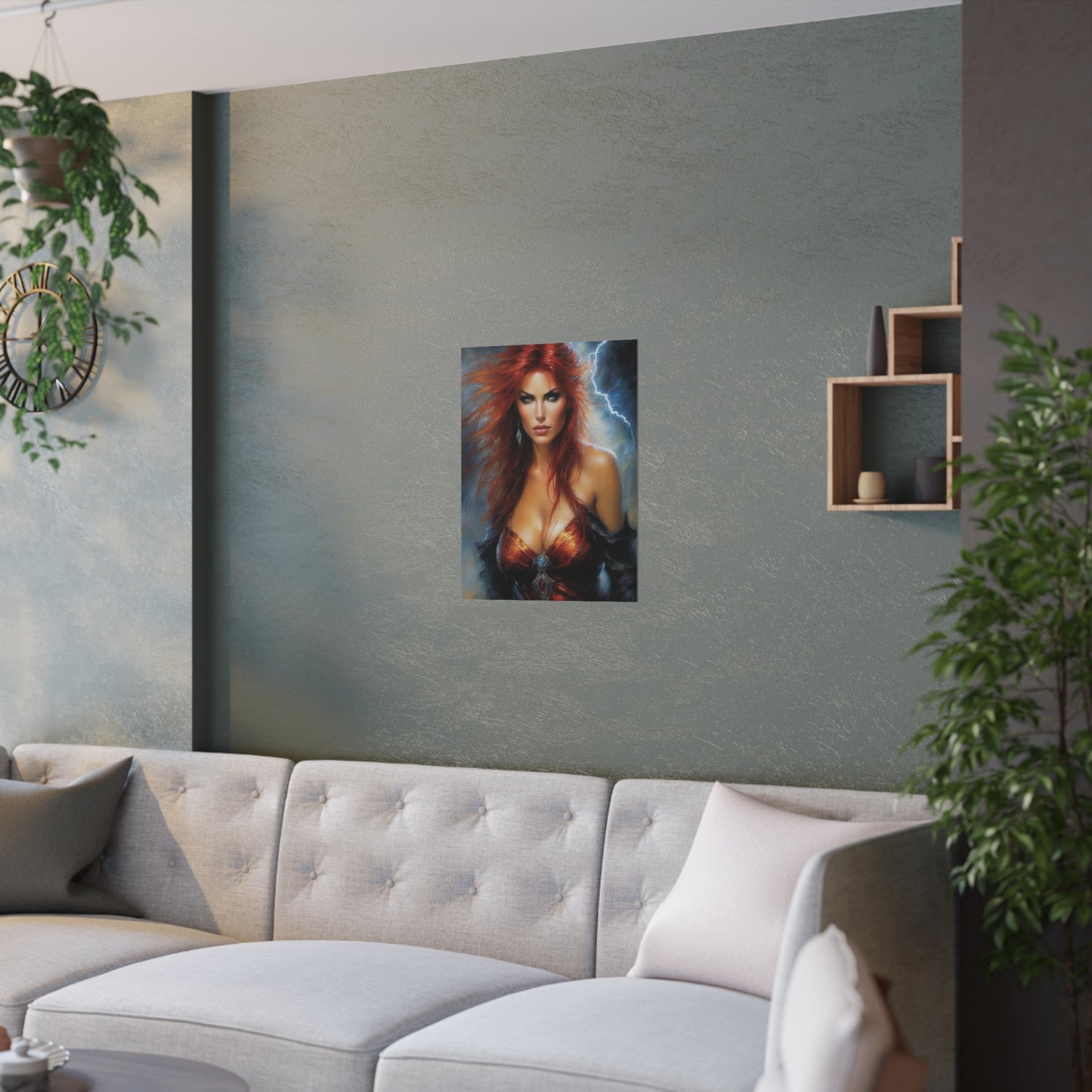 Redheaded Woman Satin Posters (210gsm)