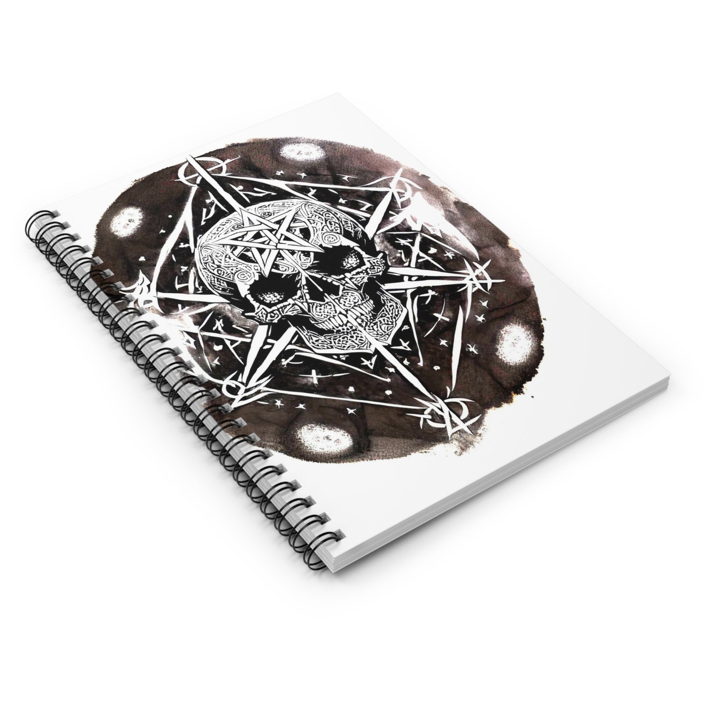 Pentagram Skull Spiral Notebook - Ruled Line