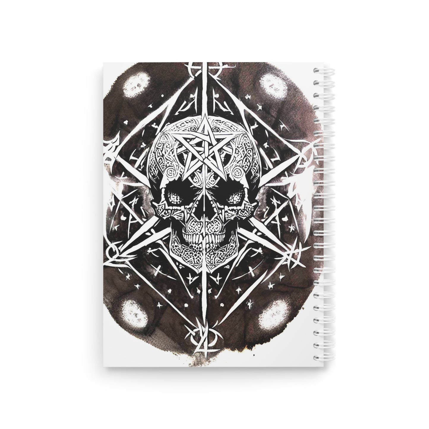 Pentagram Skull Spiral Notebook