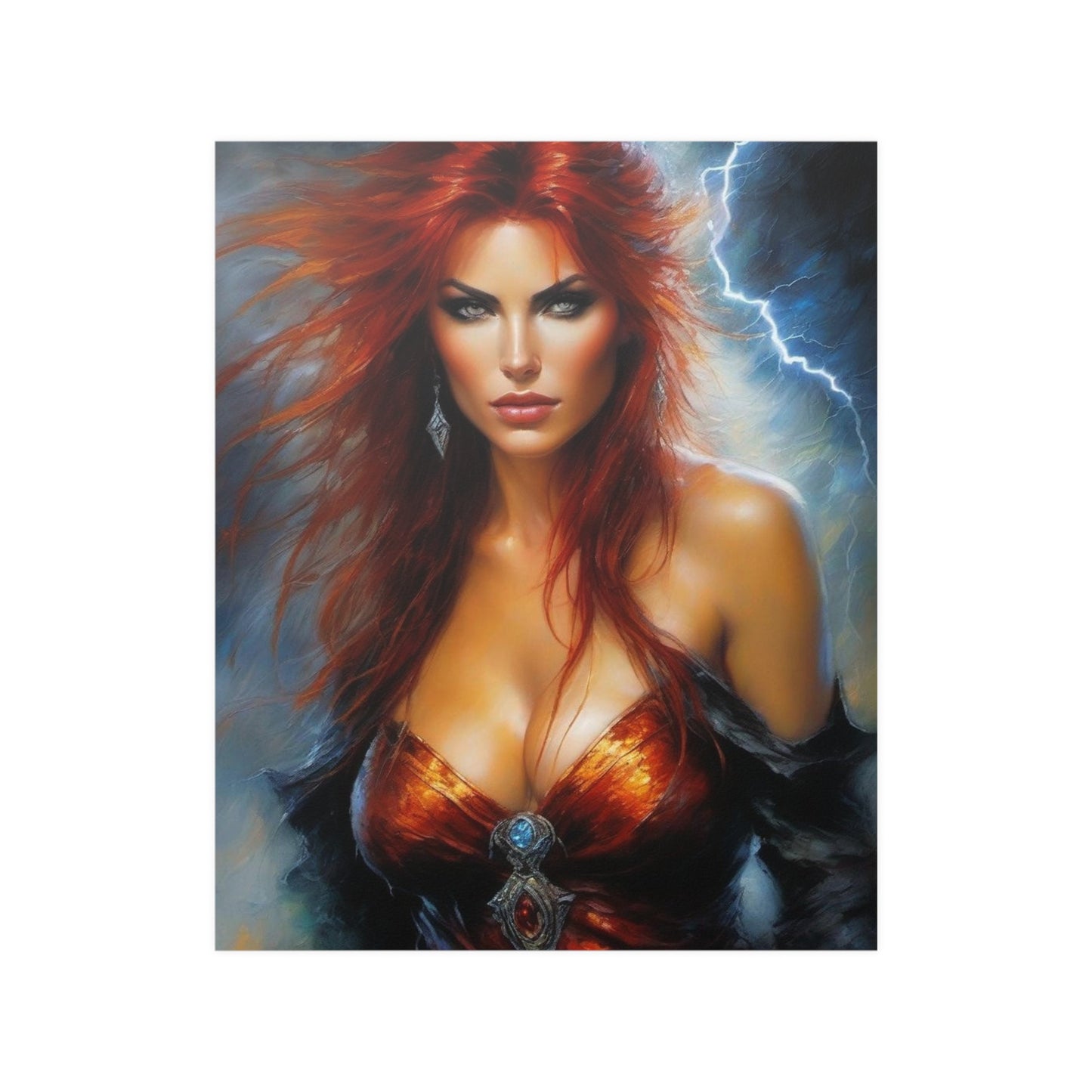 Redheaded Woman Satin Posters (210gsm)