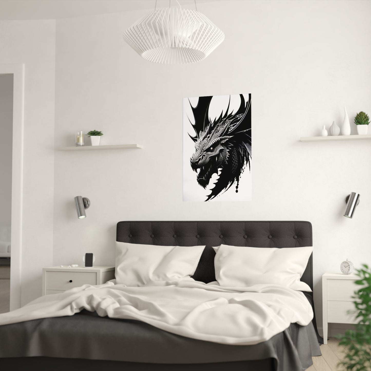 Glowing eye Dragon HeadSatin Posters (210gsm)