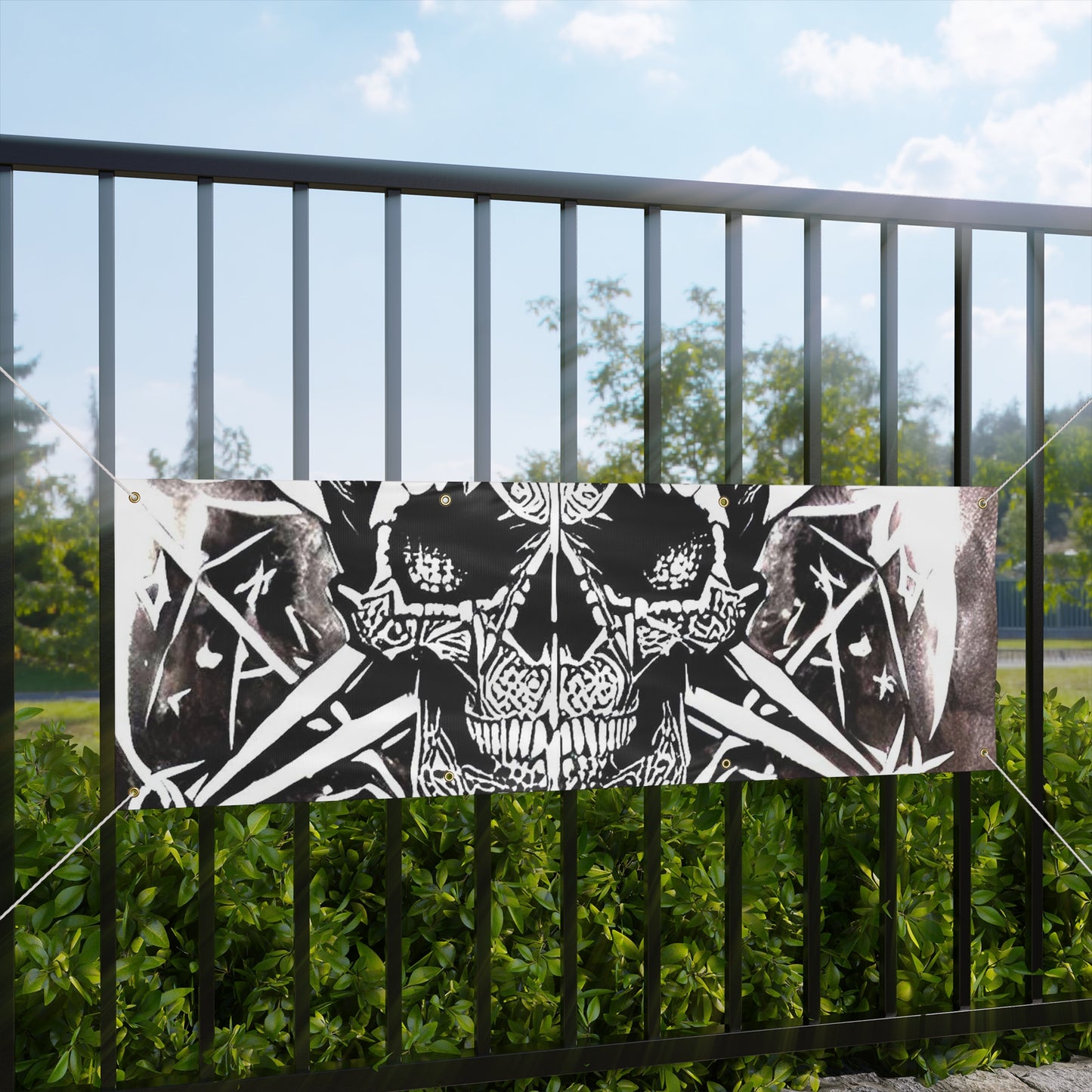 Pentagram Skull Matte Banner