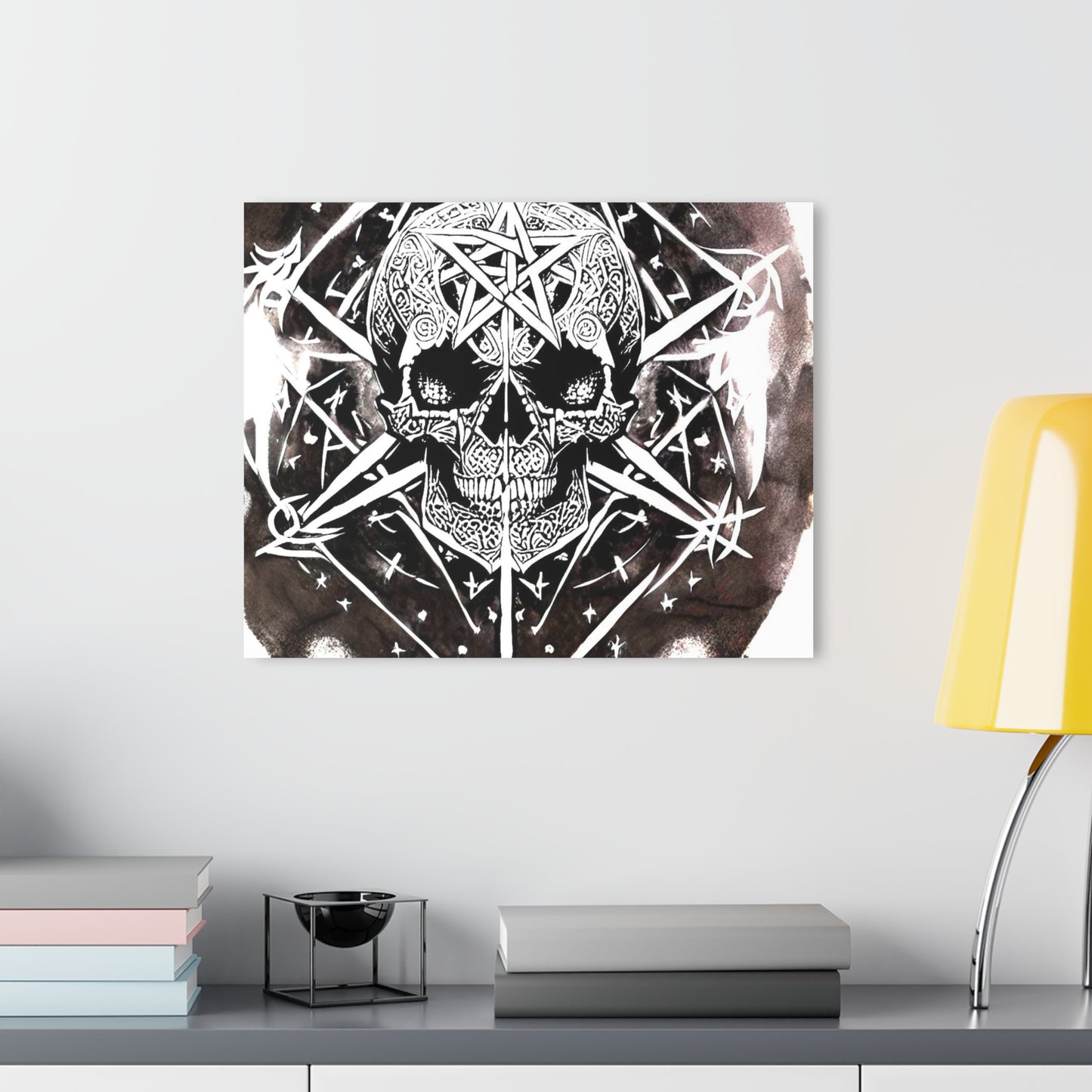 Pentagram Skull Acrylic Prints (French Cleat Hanging)