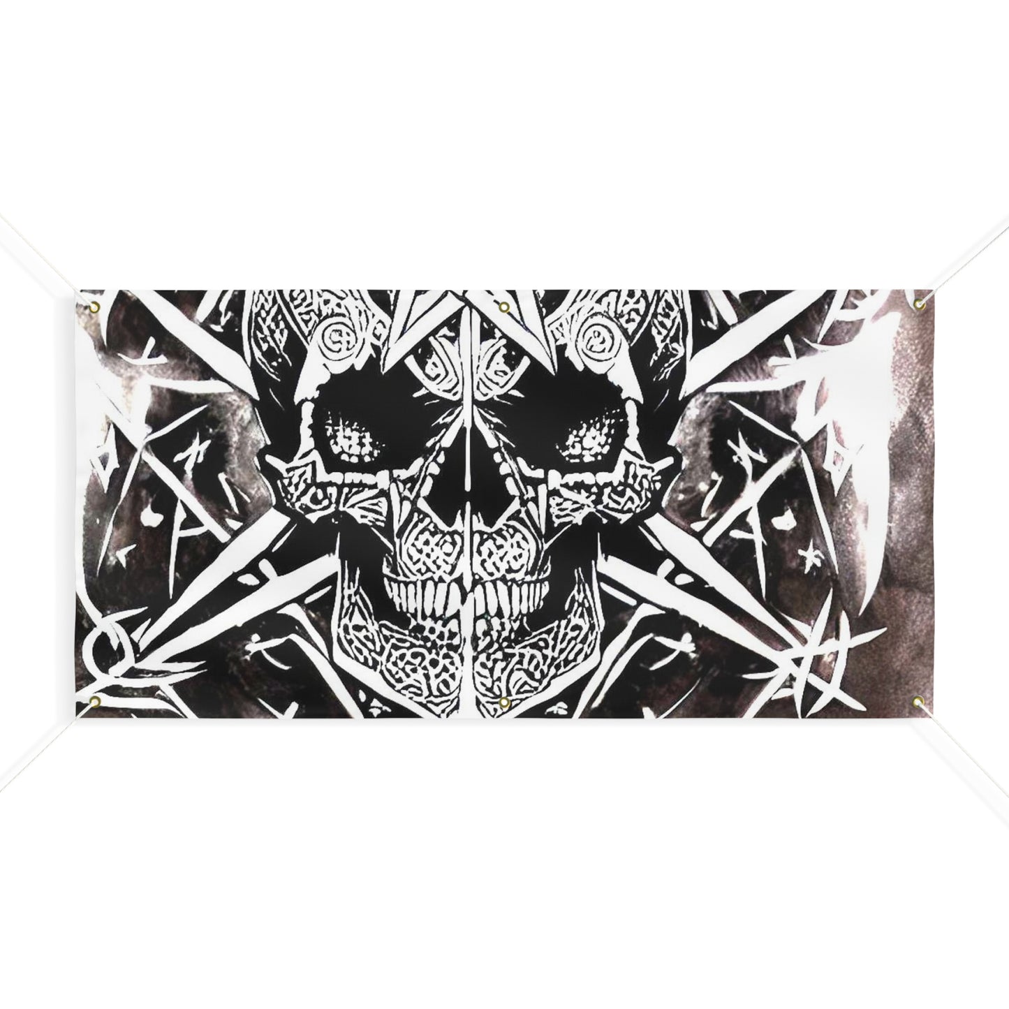 Pentagram Skull Matte Banner