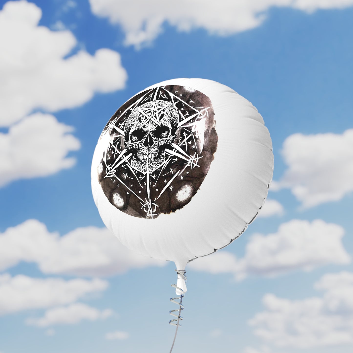 Pentagram Skull Mylar Helium Balloon