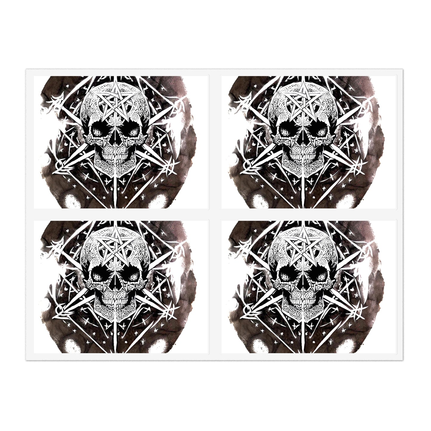 Pentagram Skull Sticker Sheets