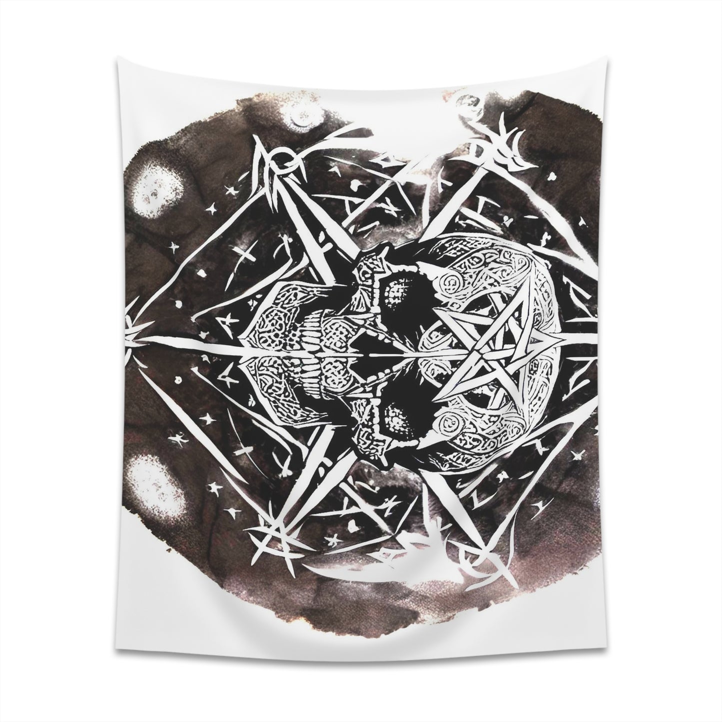 Pentagram Skull Printed Wall Tapestry