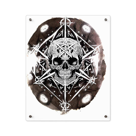 Pentagram Skull Acrylic Wall Art Panels