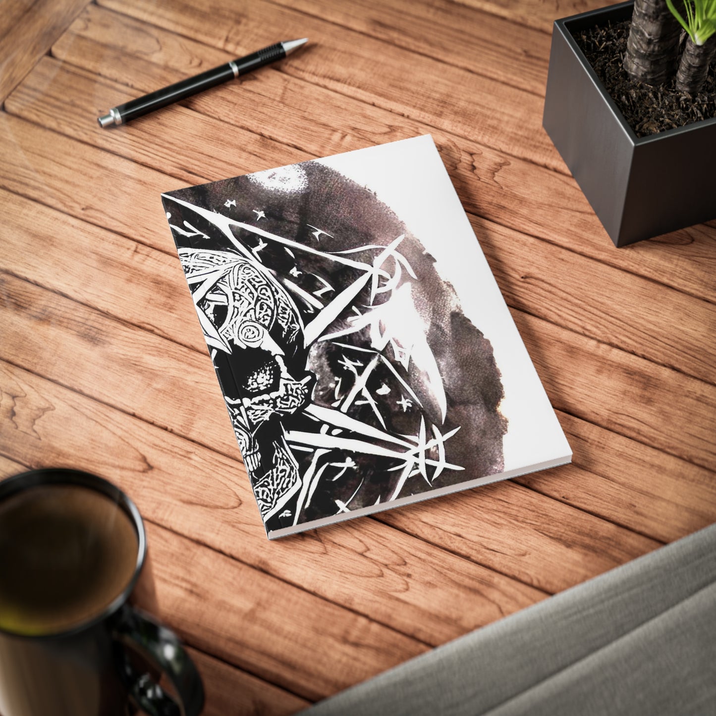 Pentagram Skull Softcover Notebook, A5