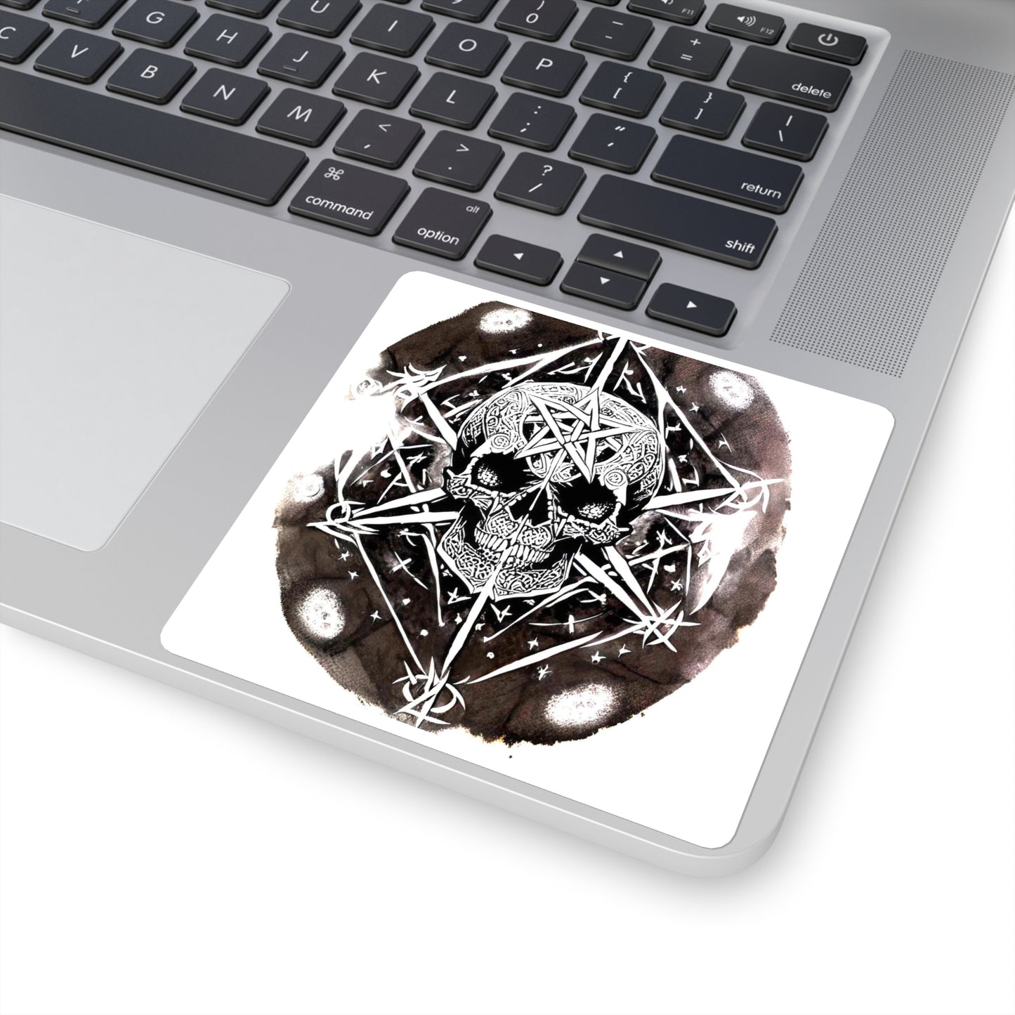 Pentagram Skull Square Stickers