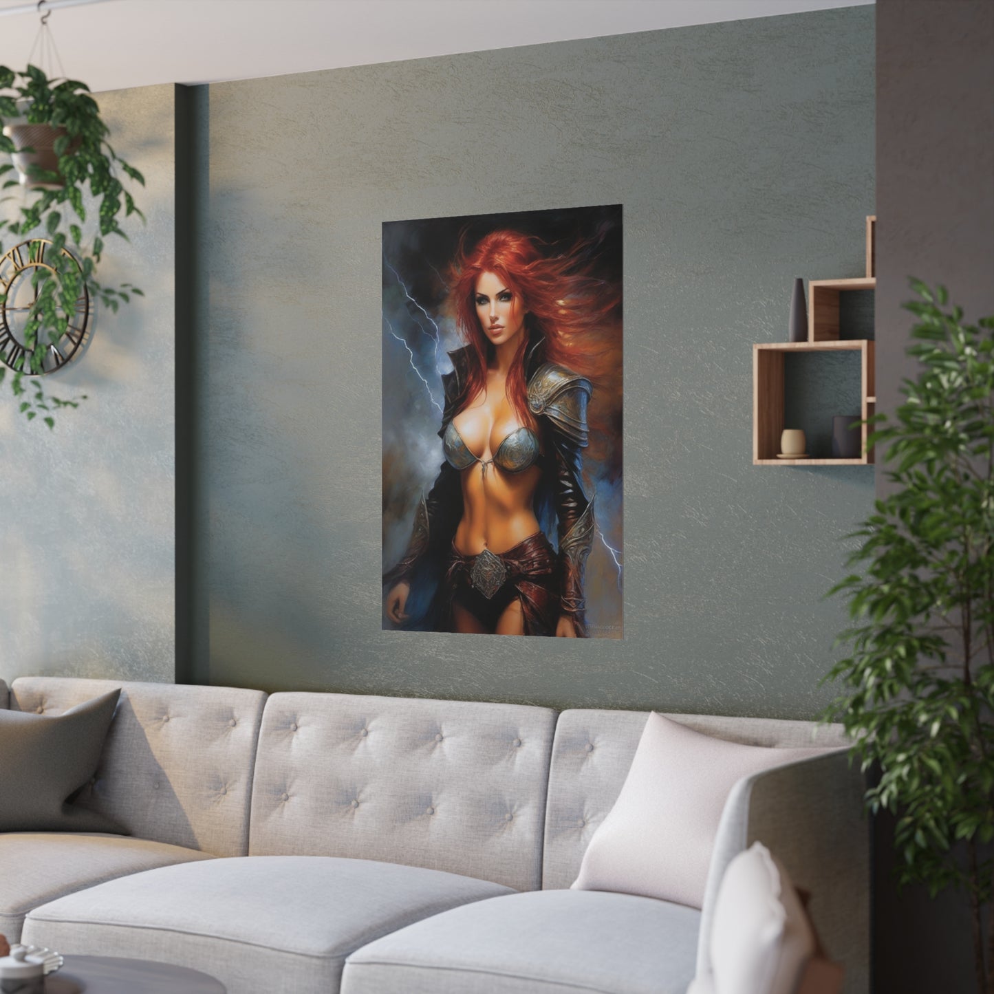 Redhead woman Satin Posters (210gsm)