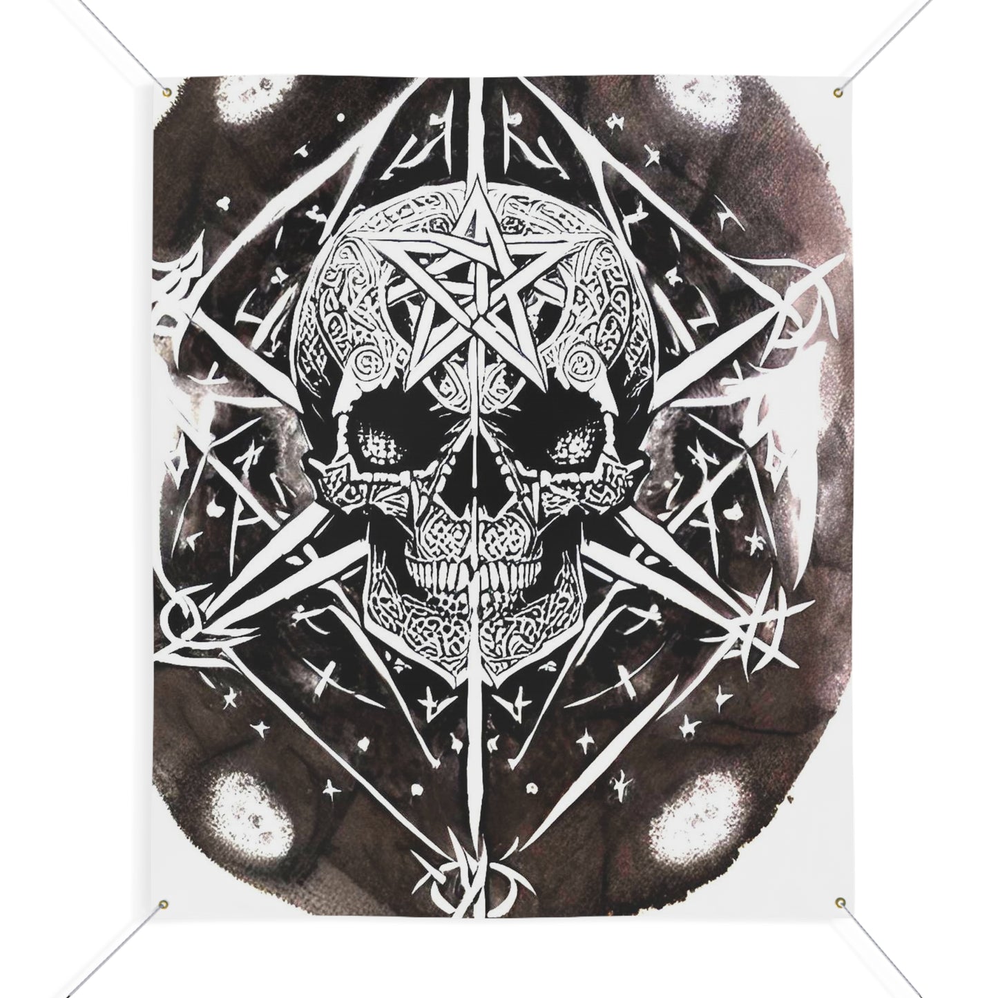 Pentagram Skull Matte Banner