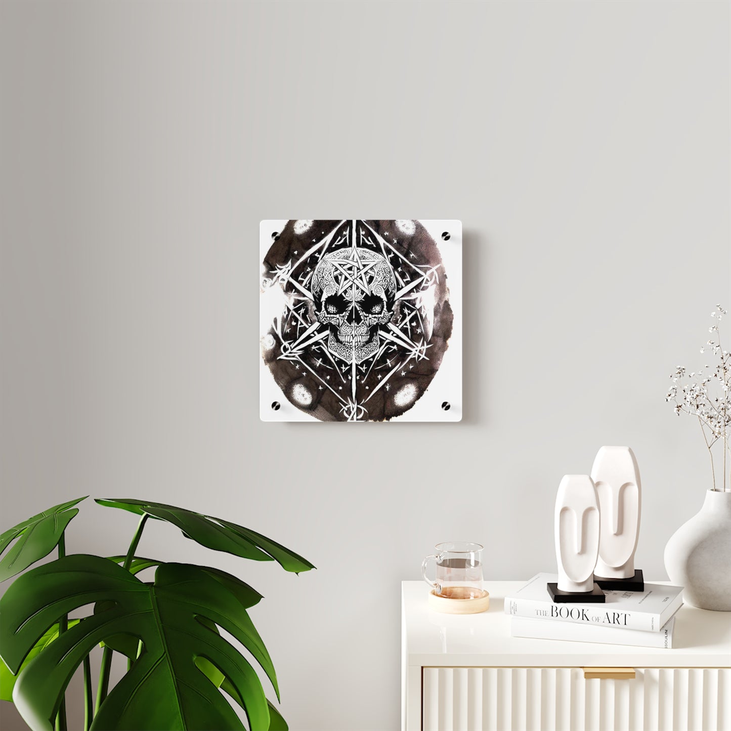 Pentagram Skull Acrylic Wall Art Panels