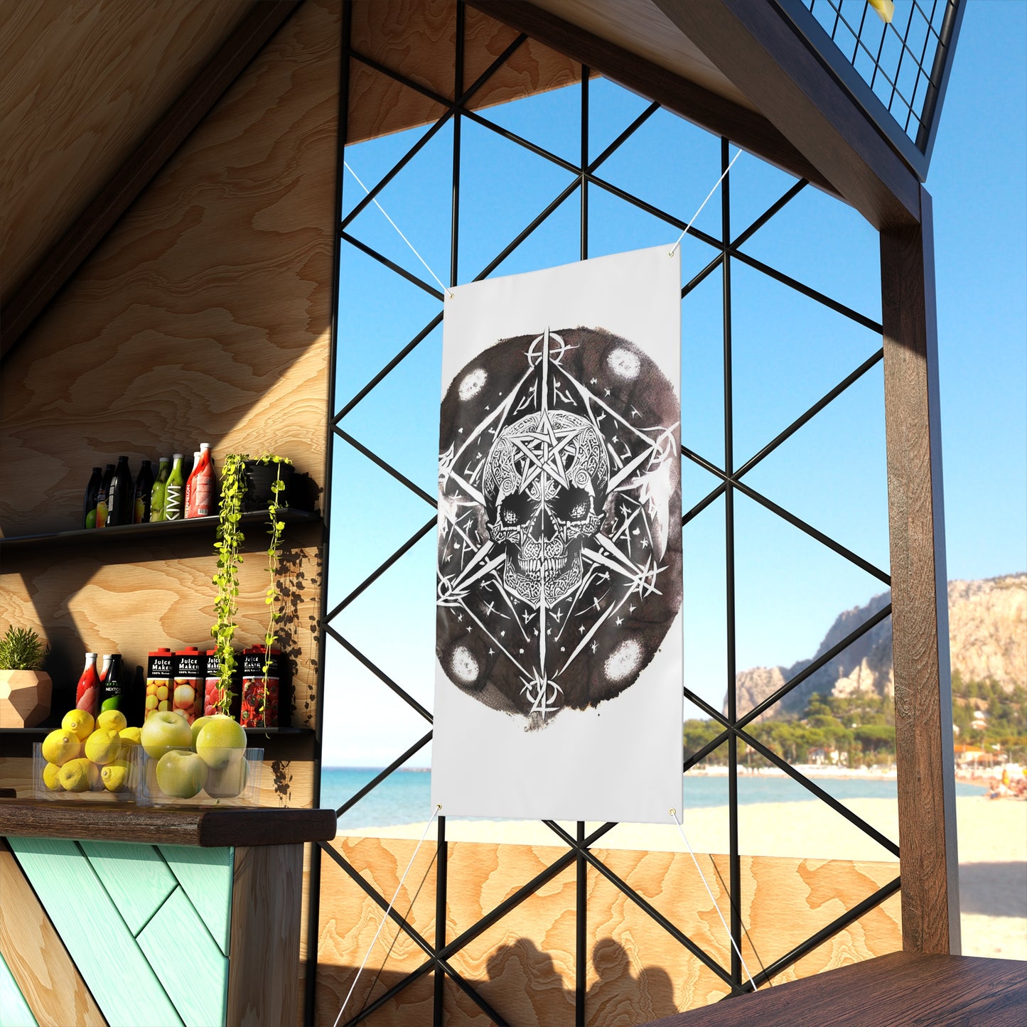 Pentagram Skull Matte Banner