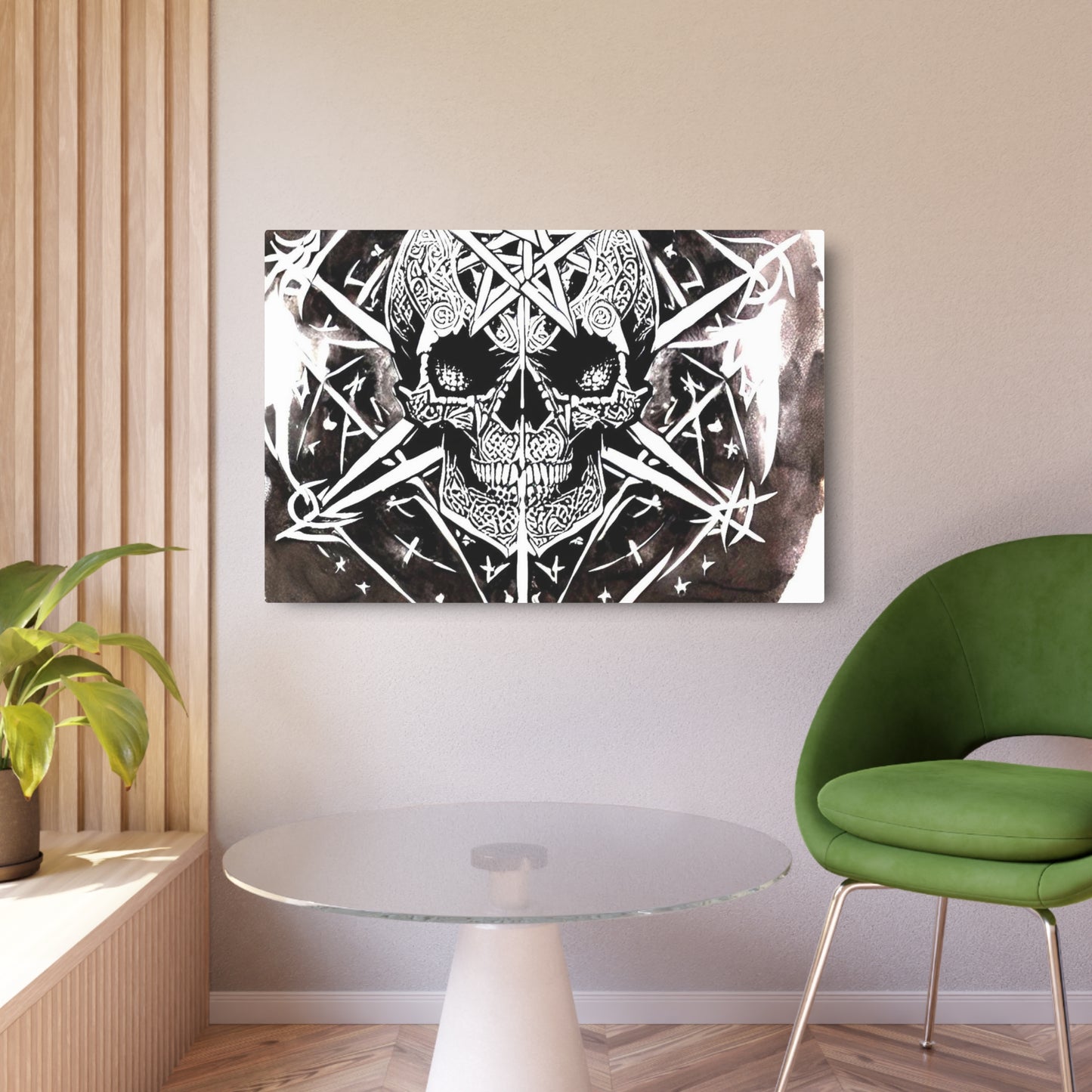 Pentagram Skull Metal Art Sign