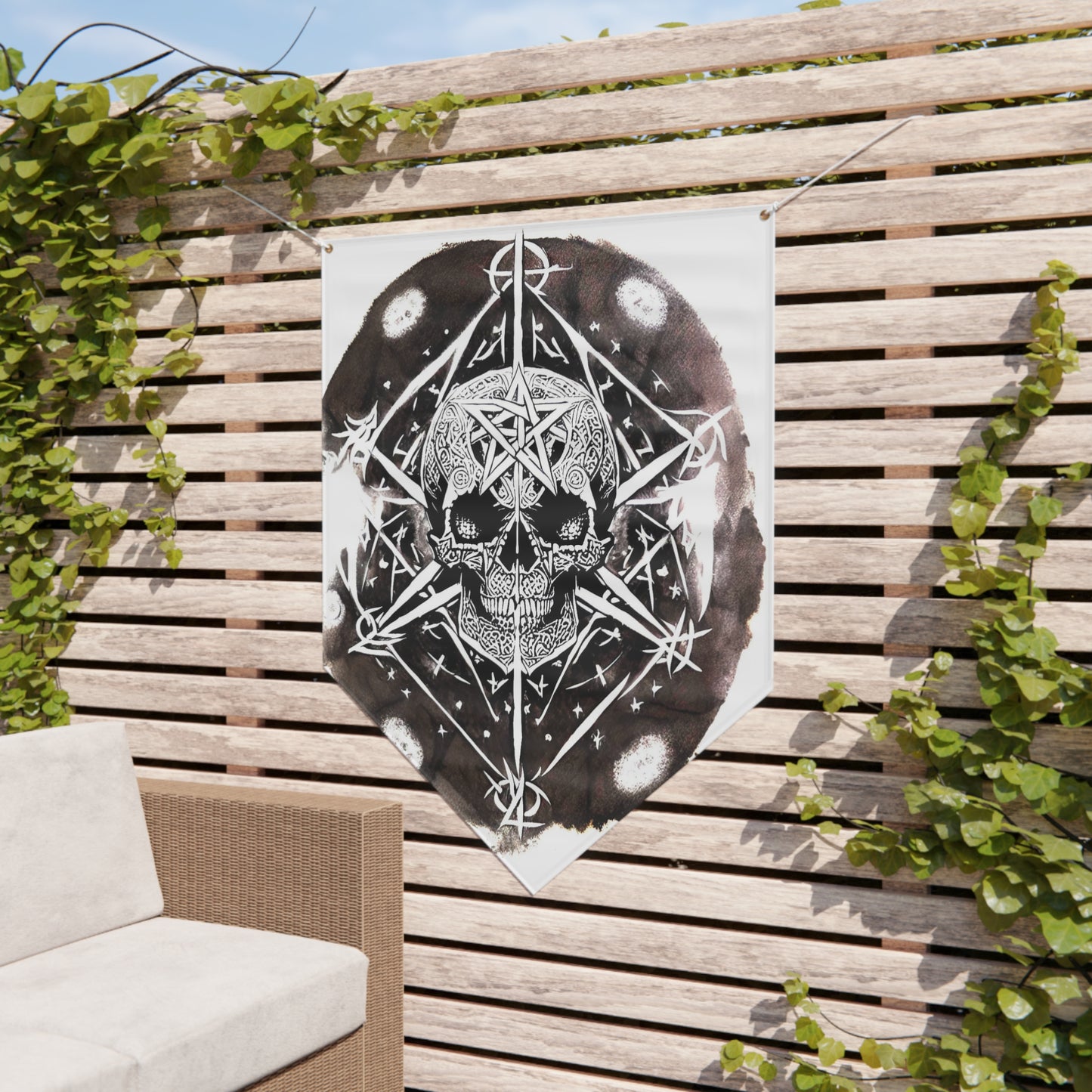 Pentagram Skull Pennant Banner