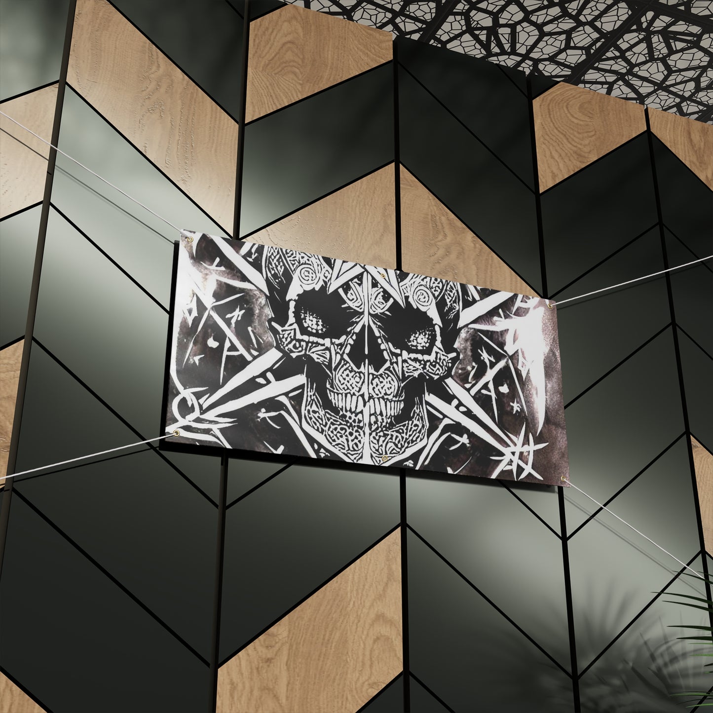 Pentagram Skull Matte Banner