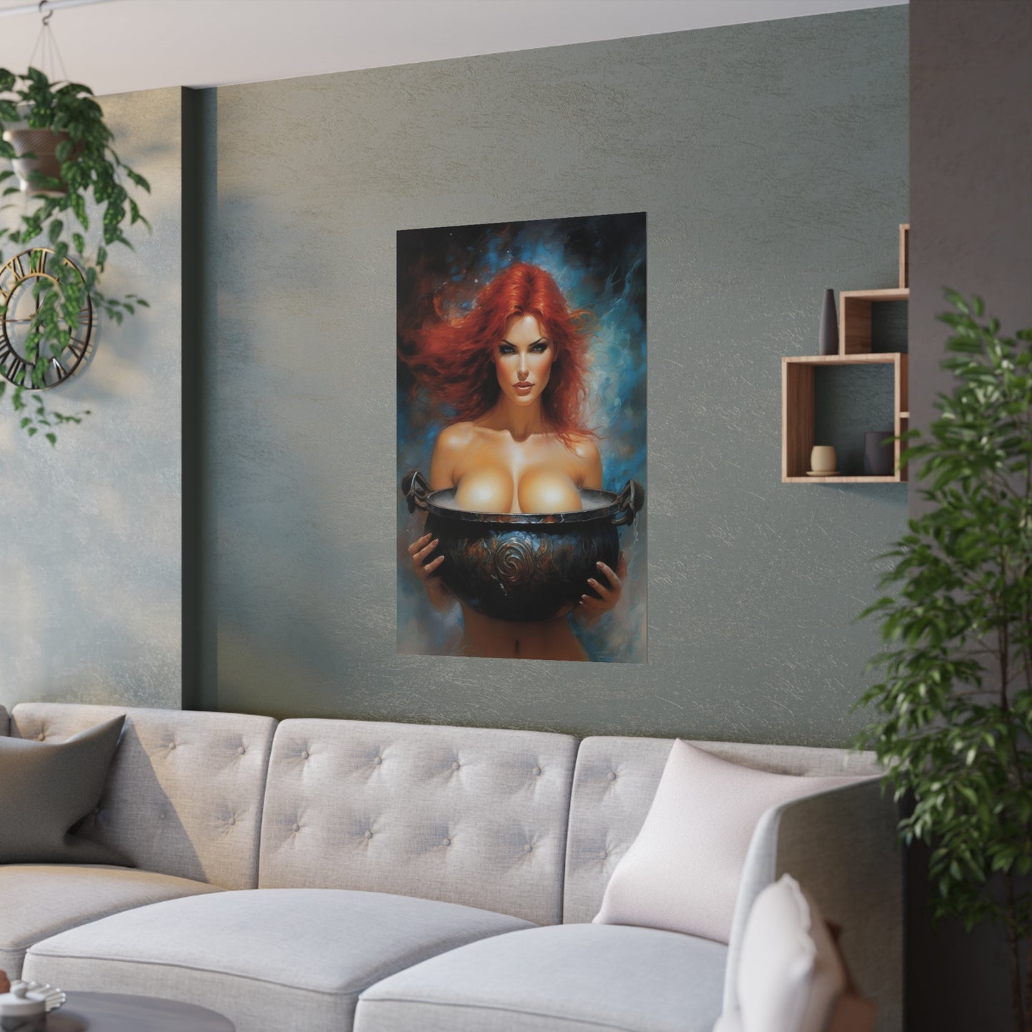 Redhead Bathing the Tatas Satin Posters (210gsm)