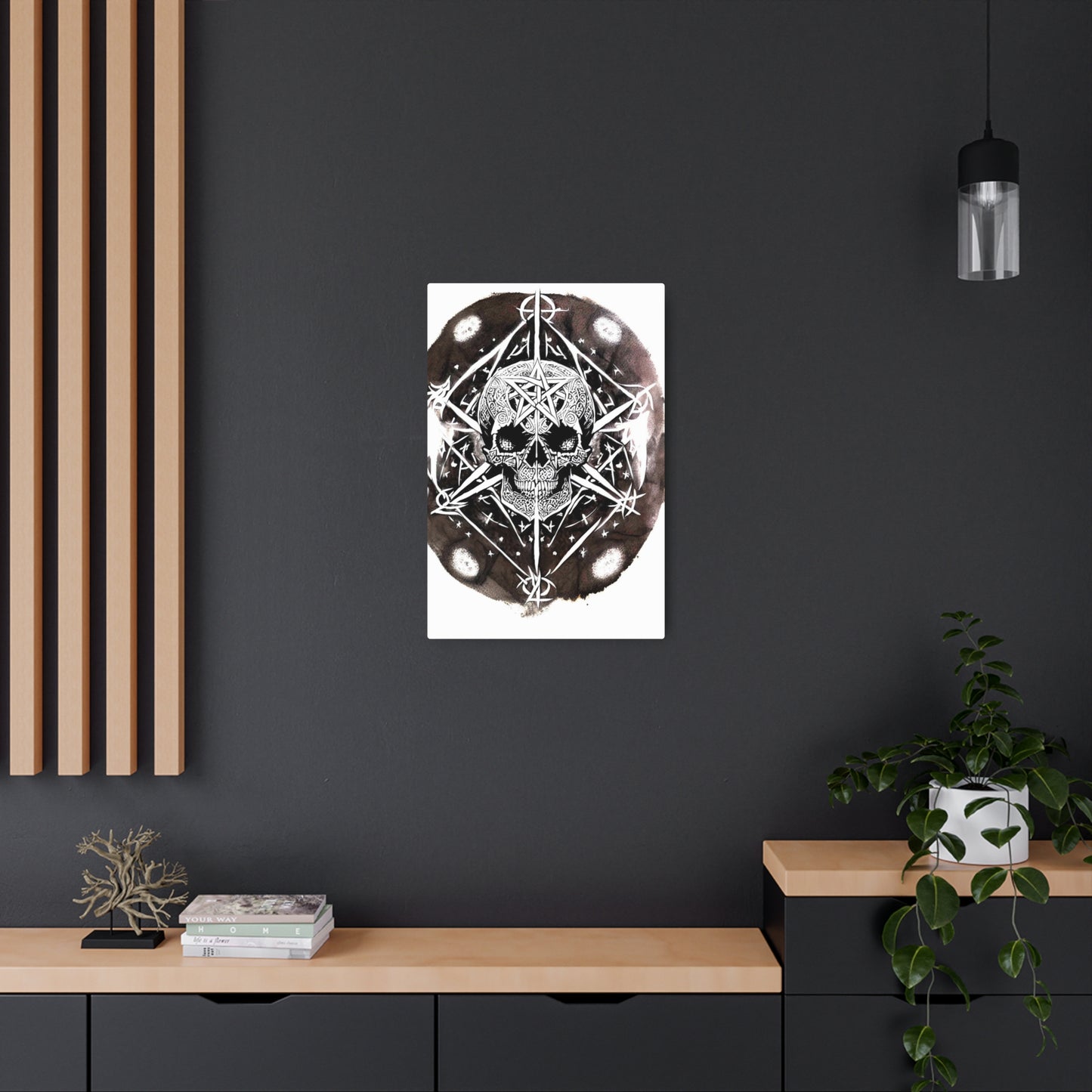 Pentagram Skull Metal Art Sign