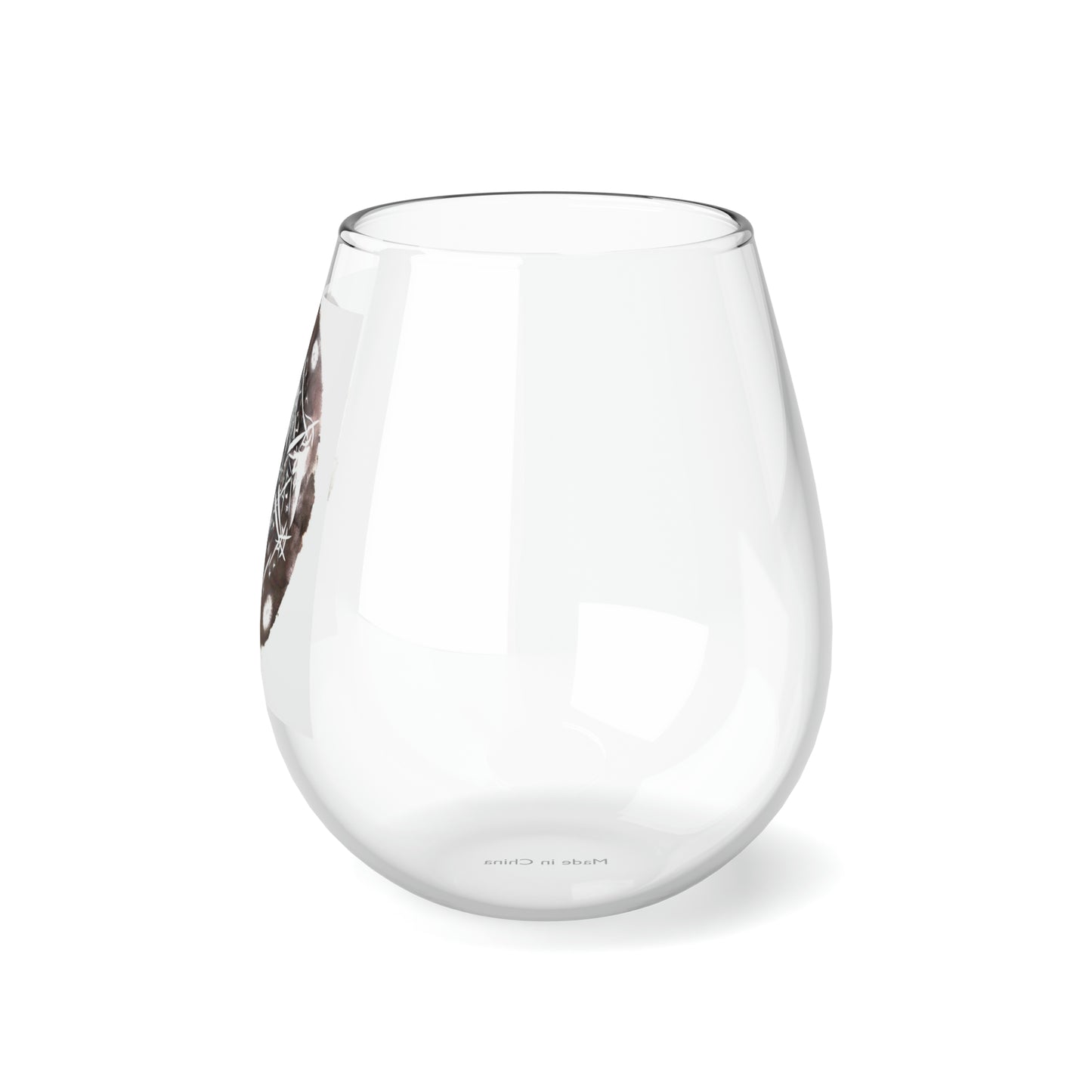 Pentagram Skull Stemless Wine Glass, 11.75oz