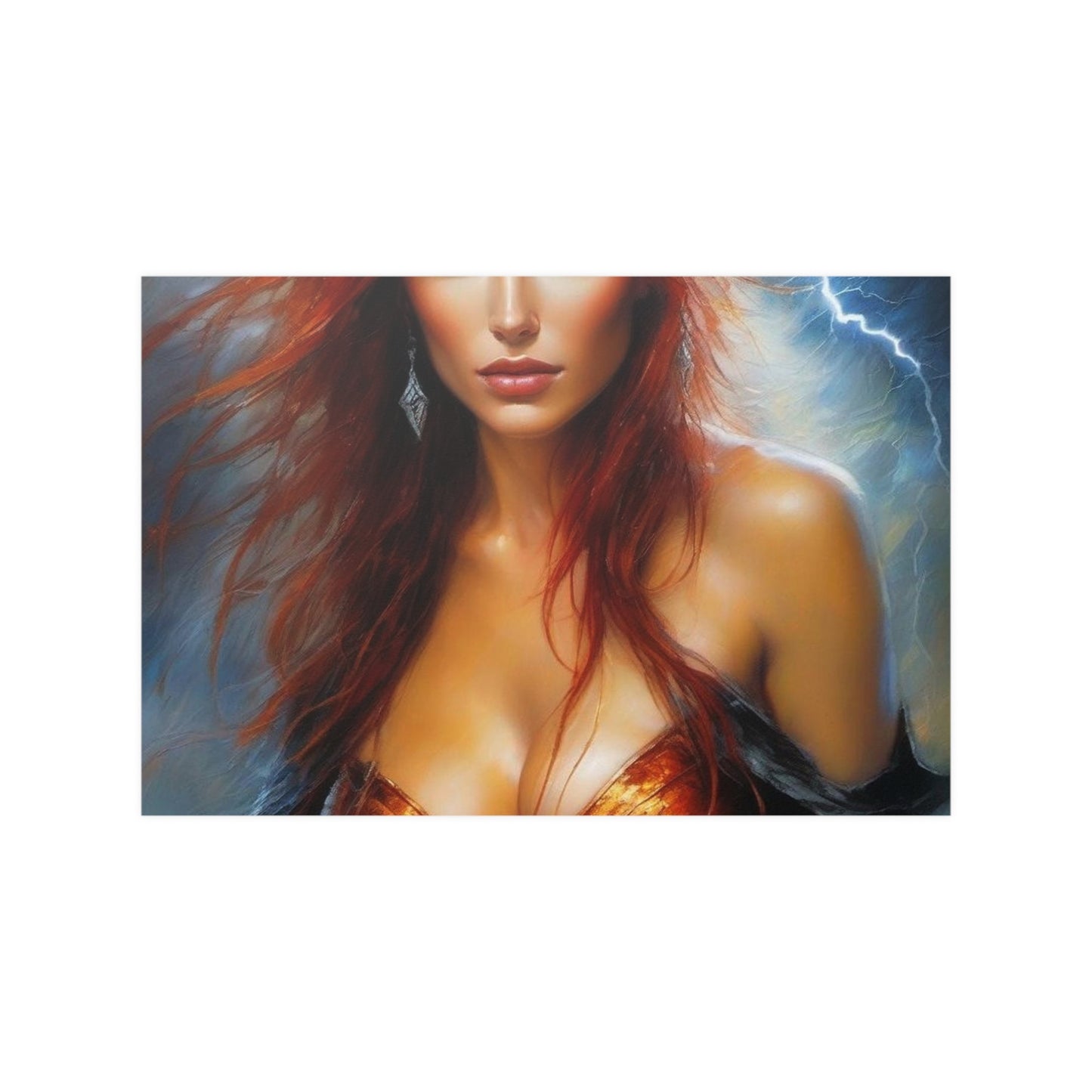 Redheaded Woman Satin Posters (210gsm)