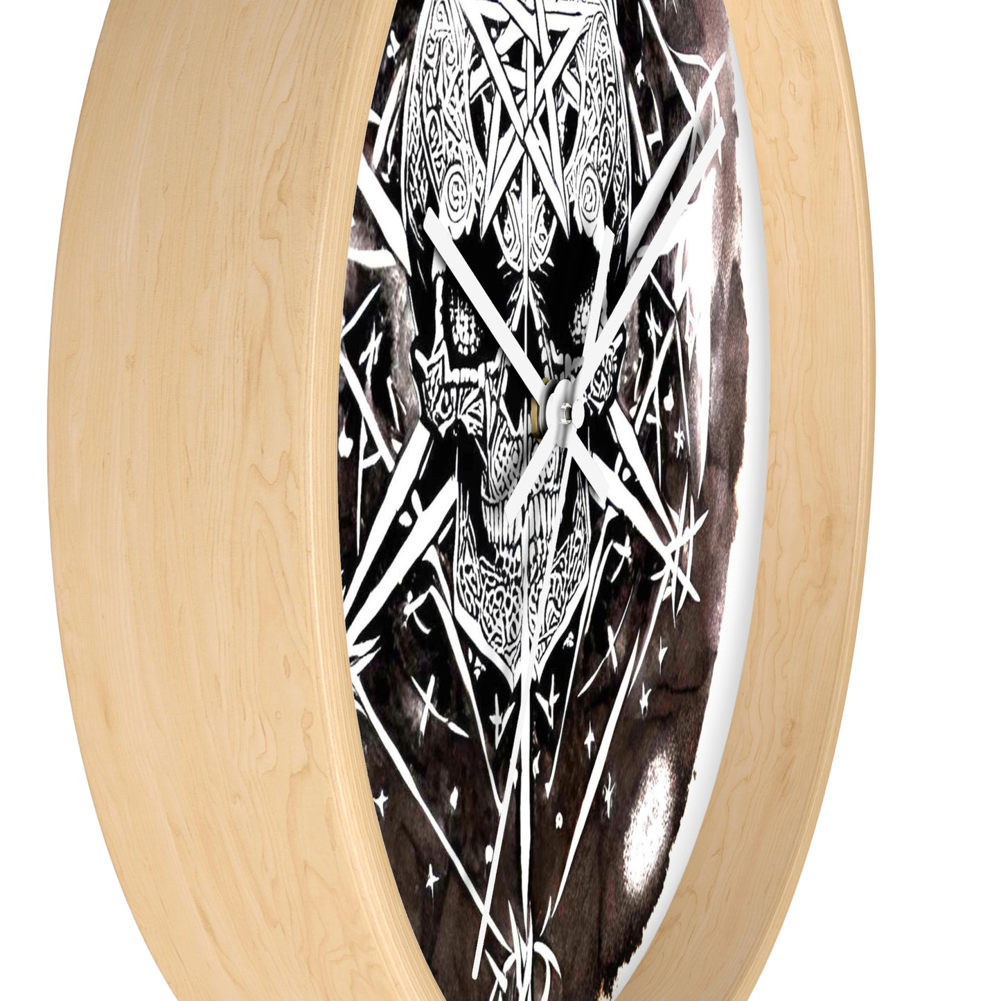 Pentagram Skull Wall Clock