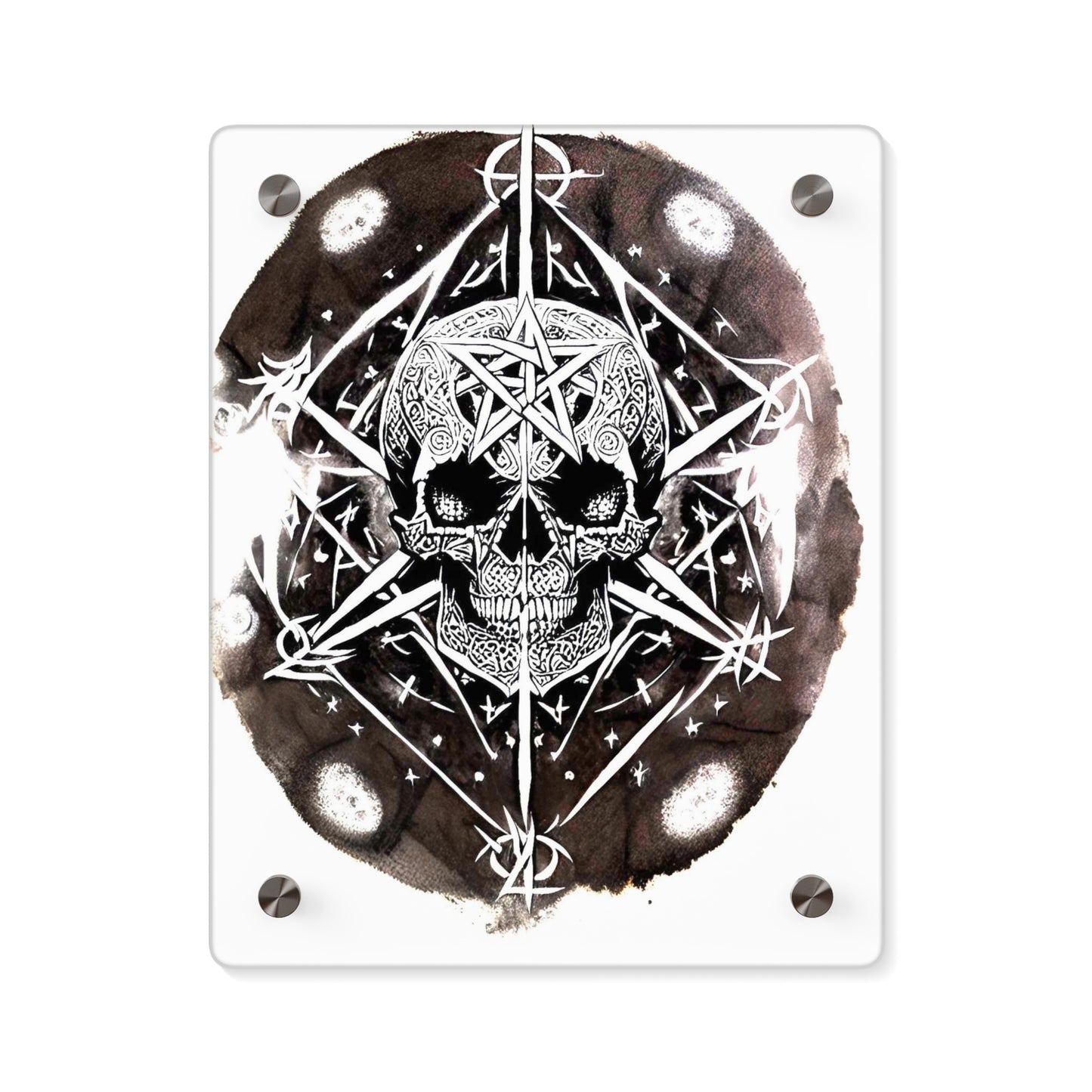 Pentagram Skull Acrylic Wall Art Panels