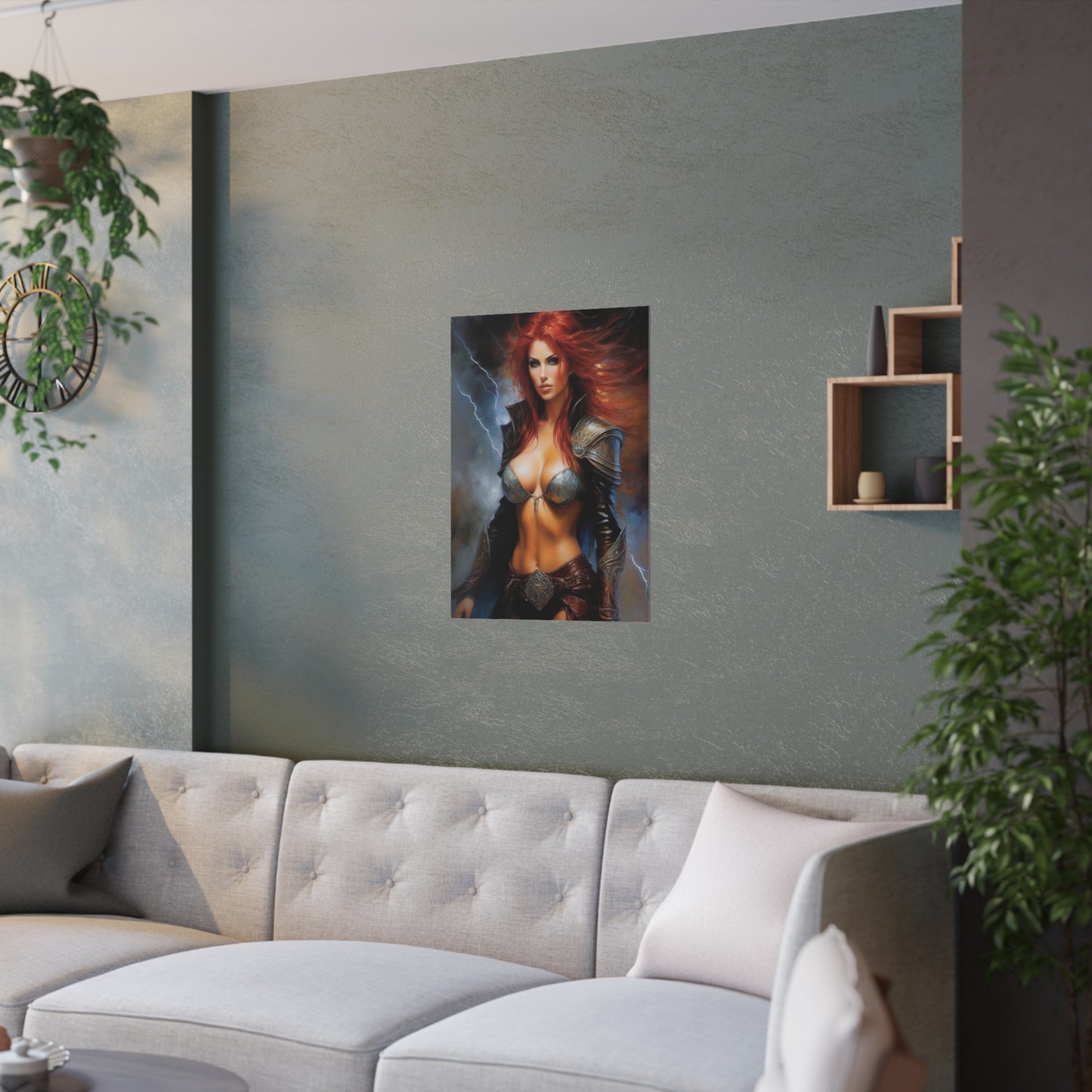 Redhead woman Satin Posters (210gsm)