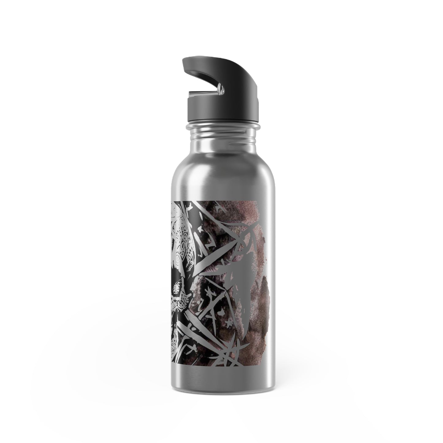 Pentagram Skull Stainless Steel Water Bottle With Straw, 20oz