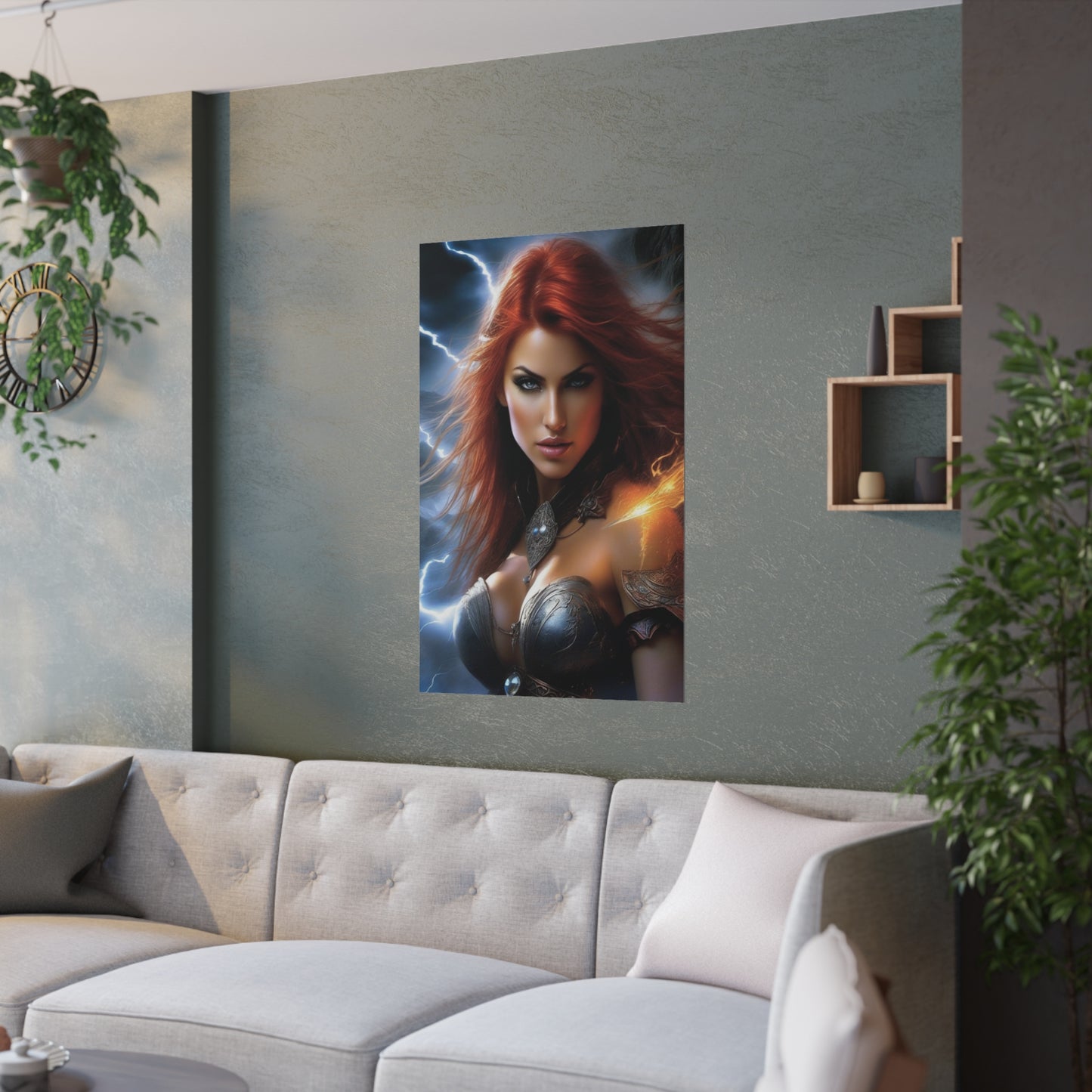 Redhead lightning Satin Posters (210gsm)