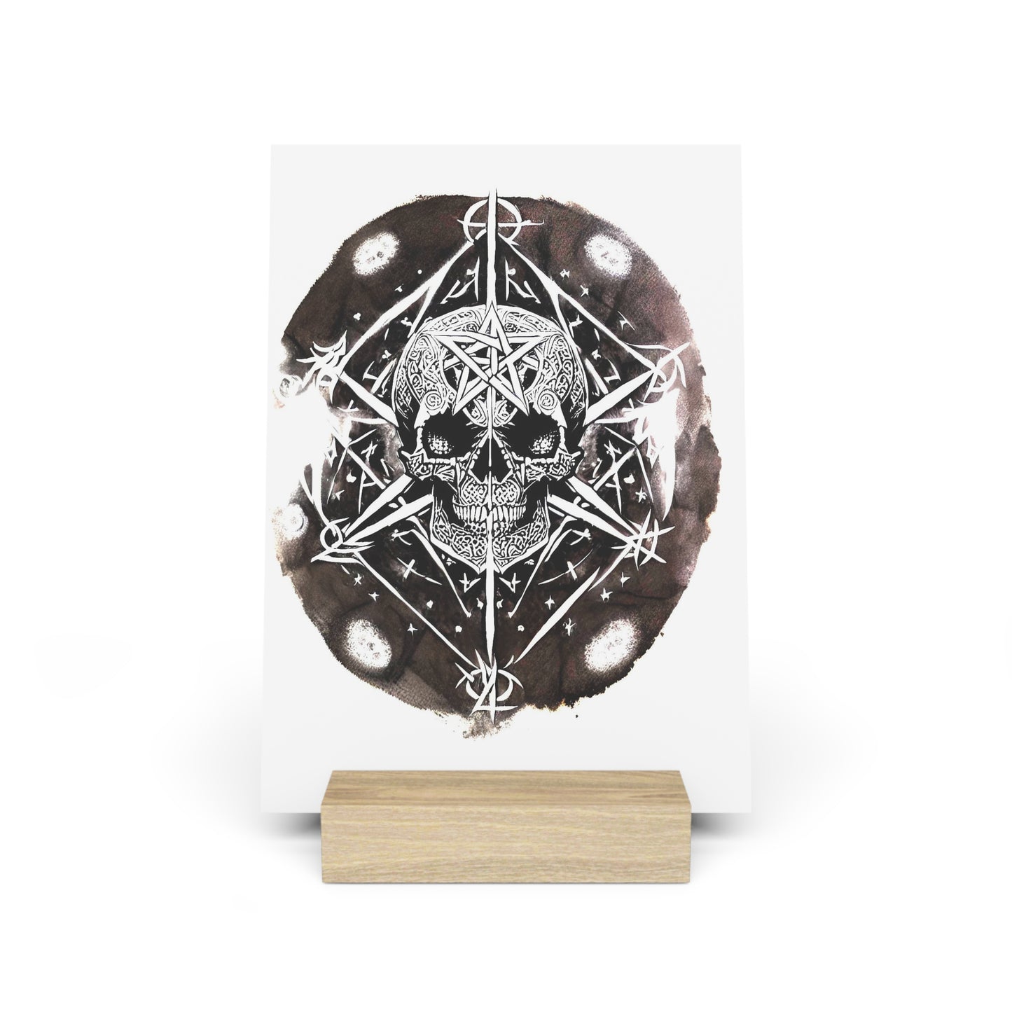 Pentagram Skull Gallery Board with Stand