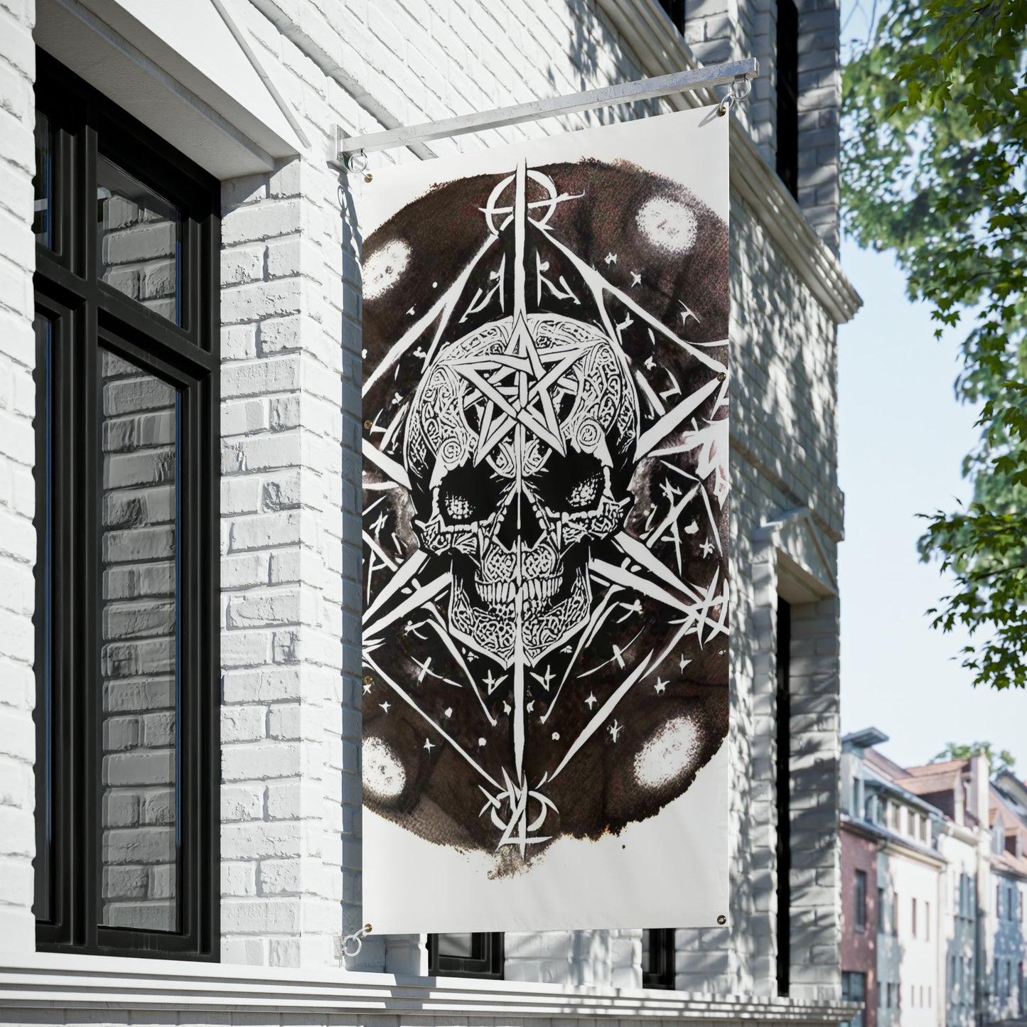 Pentagram Skull Vinyl Banners