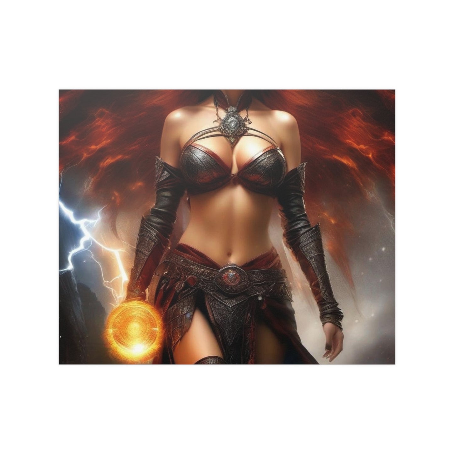 Winged Fire Witch Satin Posters (210gsm)