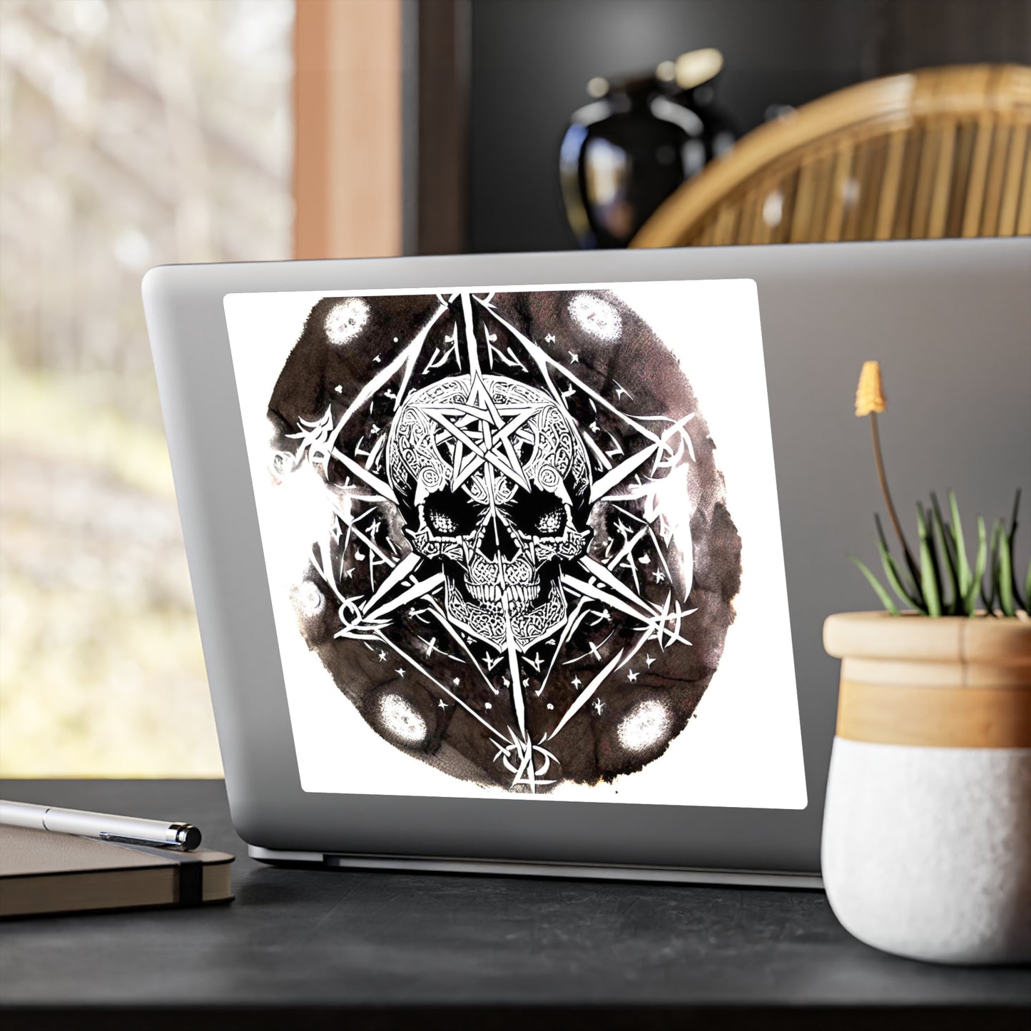 Pentagram Skull Vinyl Die-Cut Stickers